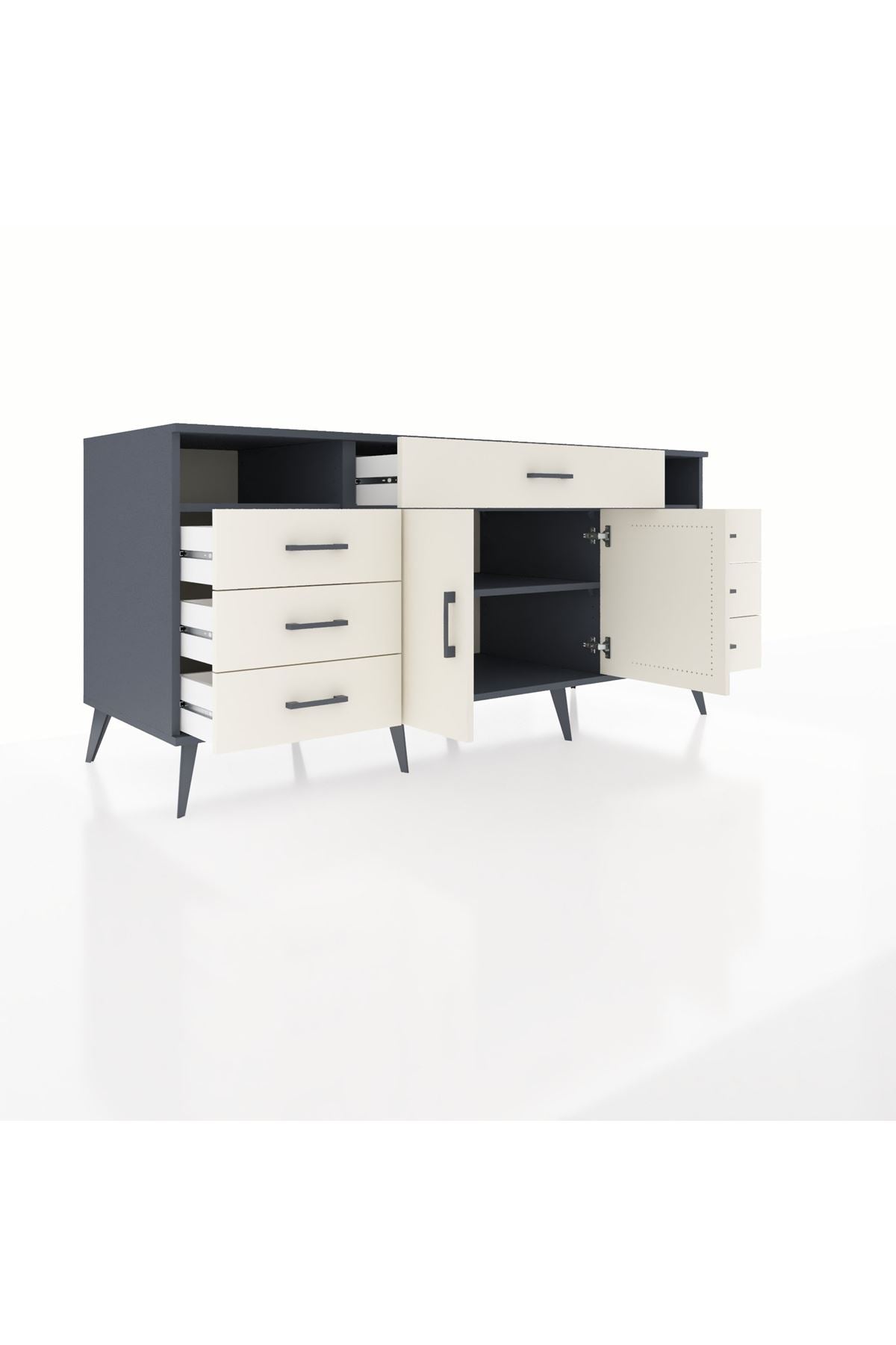 Kronos Konsol 4 Raflı 7 Çekmeceli 2 Kapaklı 176x59x83 - S610M036V13C