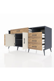 Kronos Konsol 4 Raflı 7 Çekmeceli 2 Kapaklı 176x59x83 - S610M036V15C