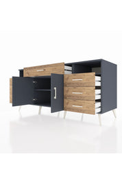 Kronos Konsol 4 Raflı 7 Çekmeceli 2 Kapaklı 176x59x83 - S610M036V18C