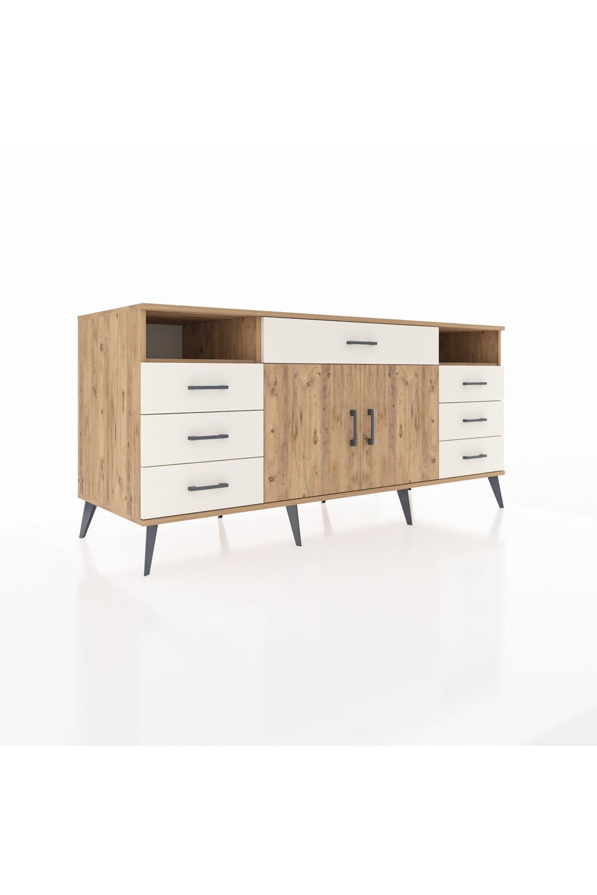 Kronos Konsol 4 Raflı 7 Çekmeceli 2 Kapaklı 176x59x83 - S610M036V19C