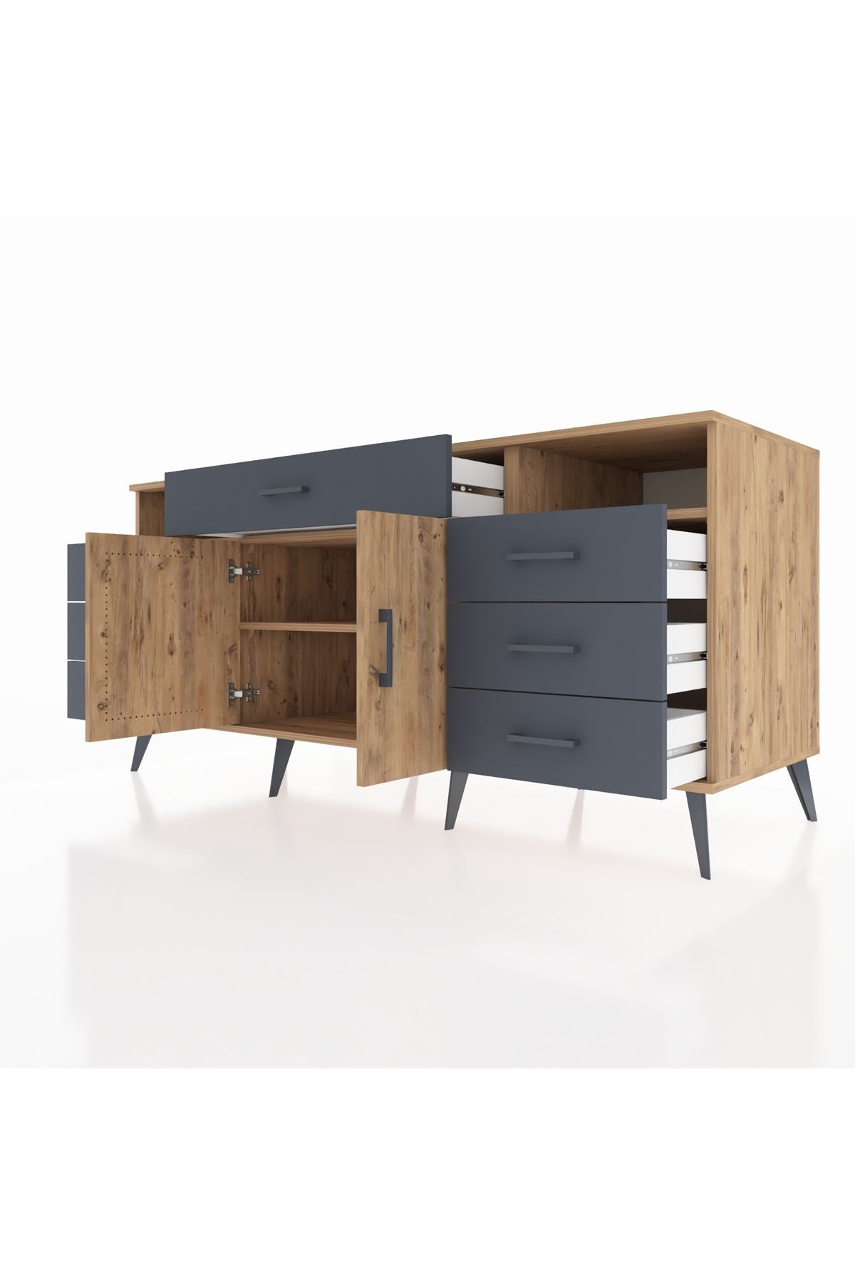 Kronos Konsol 4 Raflı 7 Çekmeceli 2 Kapaklı 176x59x83 - S610M036V20C