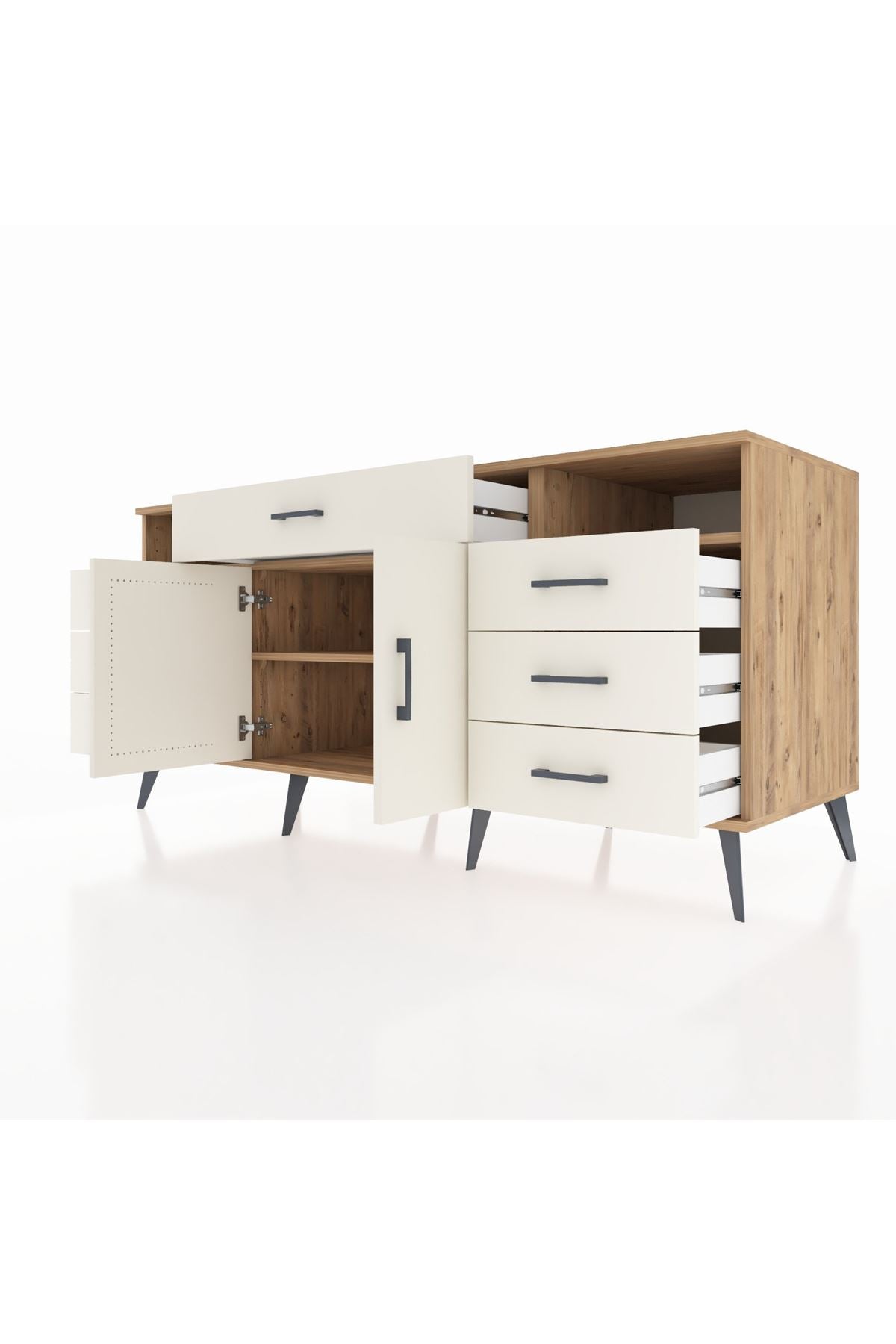 Kronos Konsol 4 Raflı 7 Çekmeceli 2 Kapaklı 176x59x83 - S610M036V22C