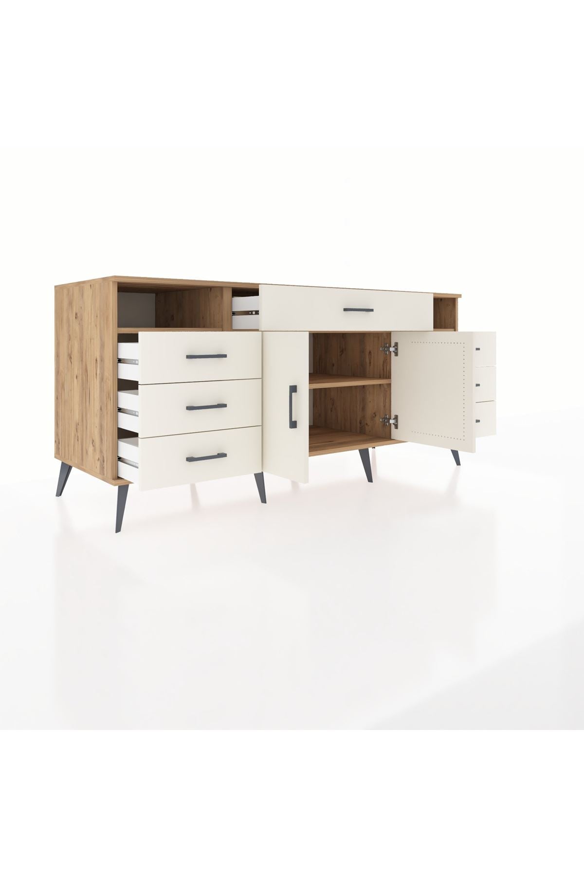 Kronos Konsol 4 Raflı 7 Çekmeceli 2 Kapaklı 176x59x83 - S610M036V22C