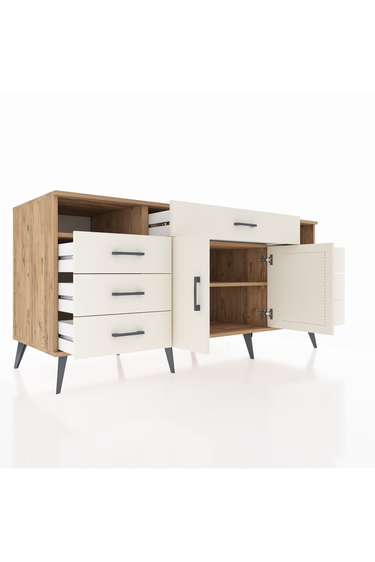 Kronos Konsol 4 Raflı 7 Çekmeceli 2 Kapaklı 176x59x83 - S610M036V22C