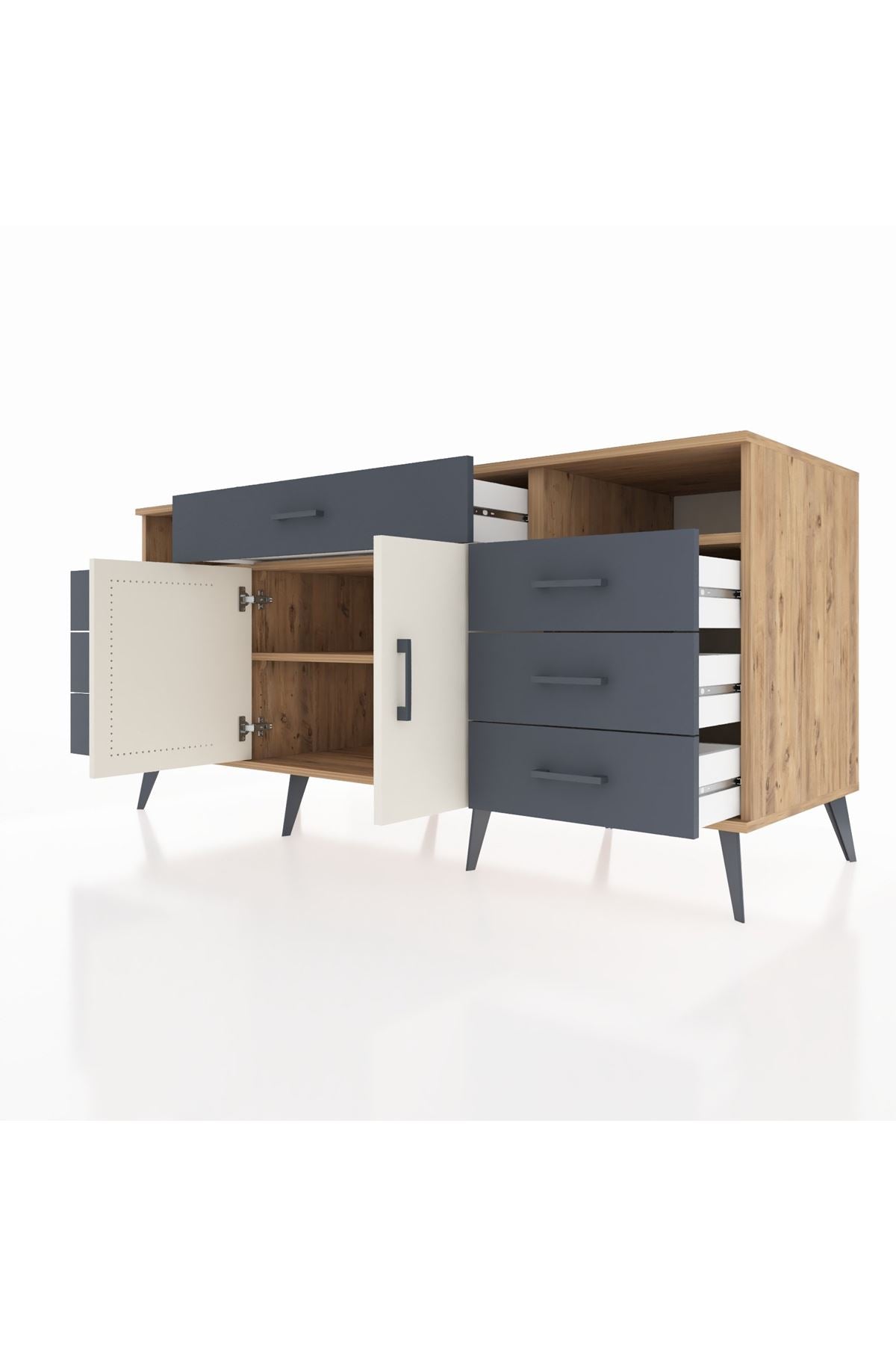 Kronos Konsol 4 Raflı 7 Çekmeceli 2 Kapaklı 176x59x83 - S610M036V23C