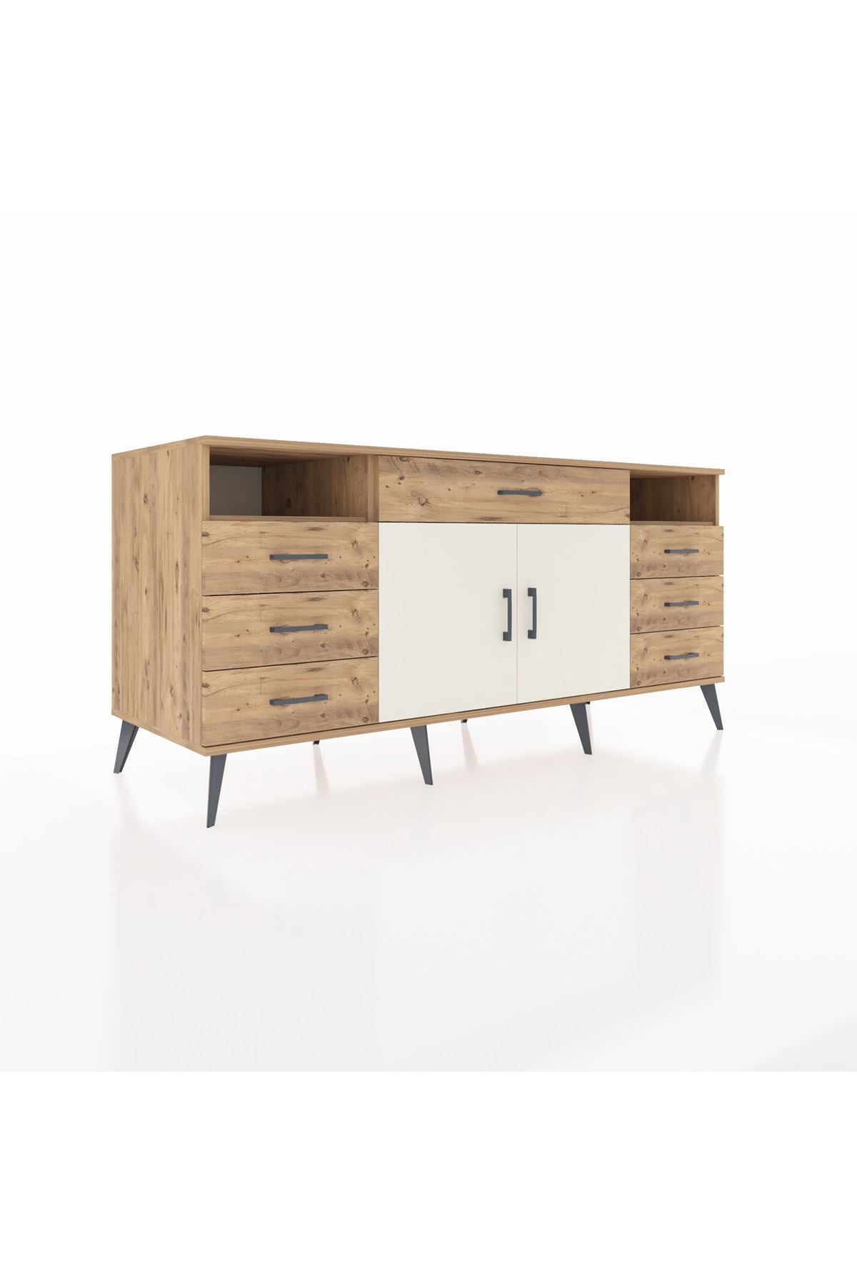 Kronos Konsol 4 Raflı 7 Çekmeceli 2 Kapaklı 176x59x83 - S610M036V24C