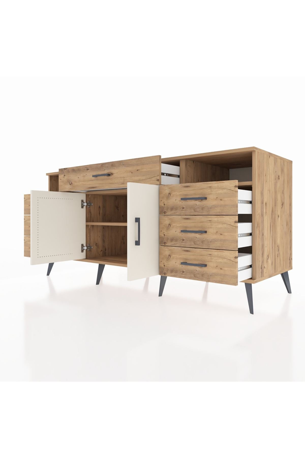 Kronos Konsol 4 Raflı 7 Çekmeceli 2 Kapaklı 176x59x83 - S610M036V24C