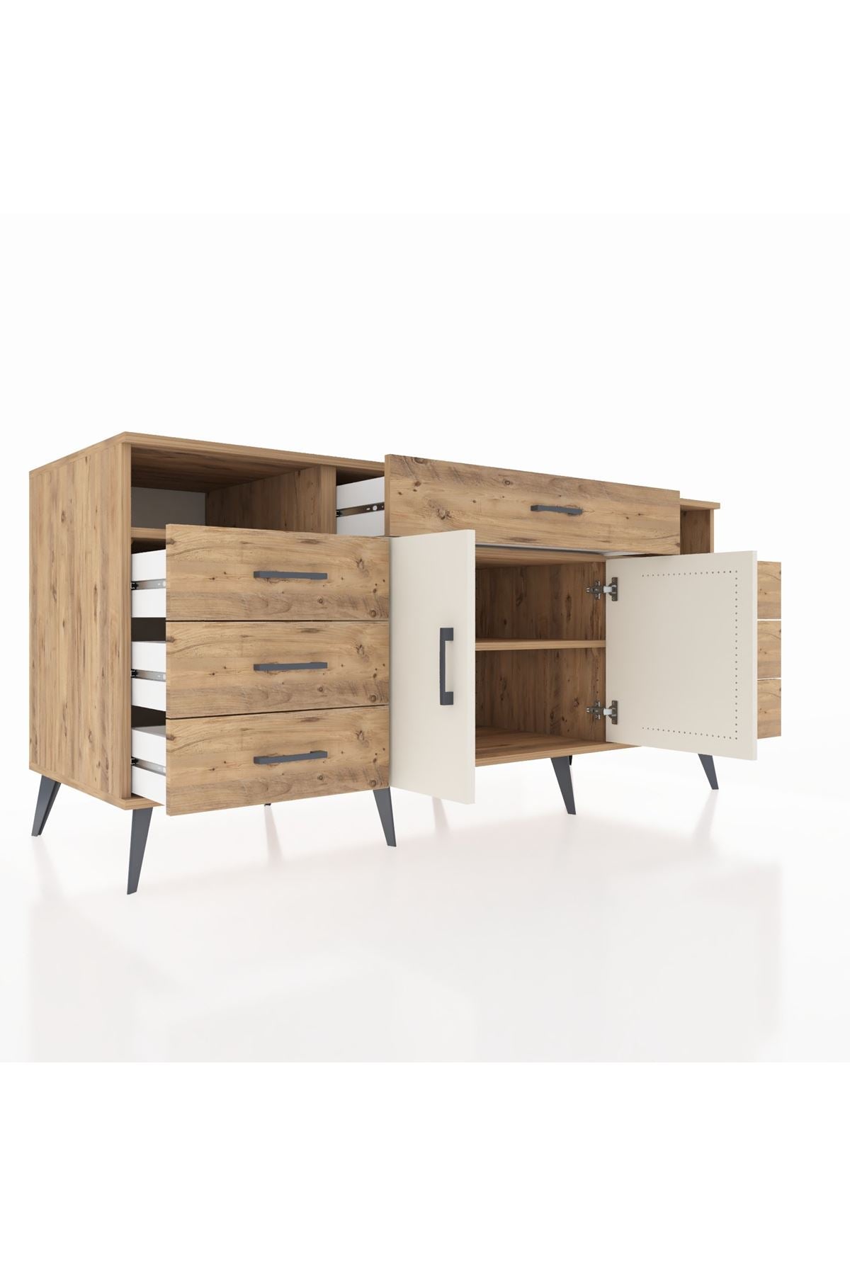 Kronos Konsol 4 Raflı 7 Çekmeceli 2 Kapaklı 176x59x83 - S610M036V24C