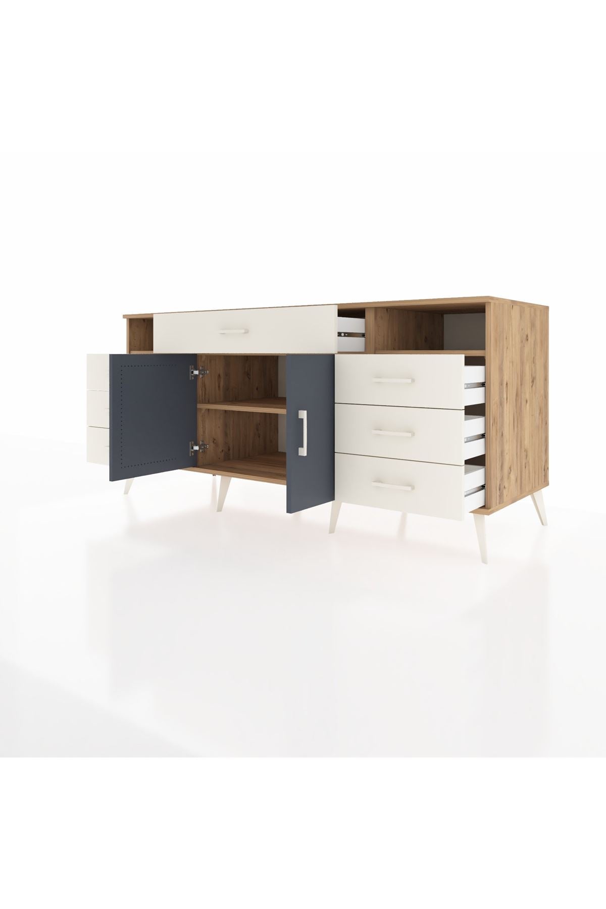 Kronos Konsol 4 Raflı 7 Çekmeceli 2 Kapaklı 176x59x83 - S610M036V25C