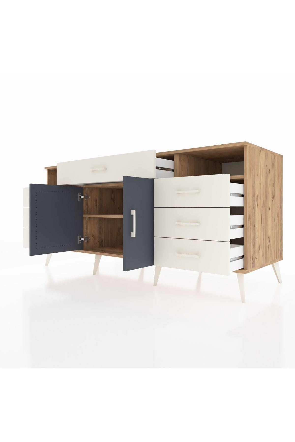 Kronos Konsol 4 Raflı 7 Çekmeceli 2 Kapaklı 176x59x83 - S610M036V25C