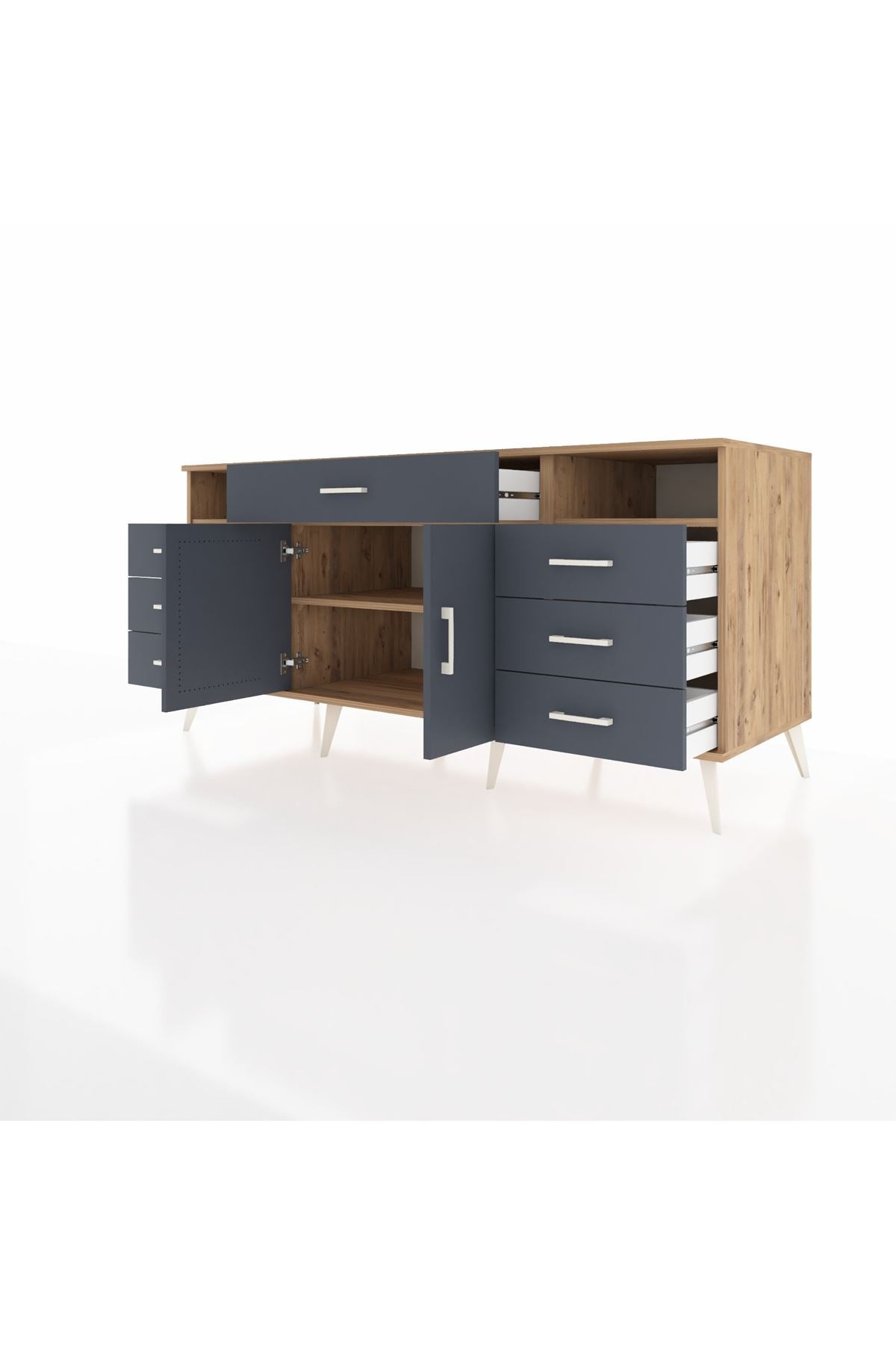 Kronos Konsol 4 Raflı 7 Çekmeceli 2 Kapaklı 176x59x83 - S610M036V26C