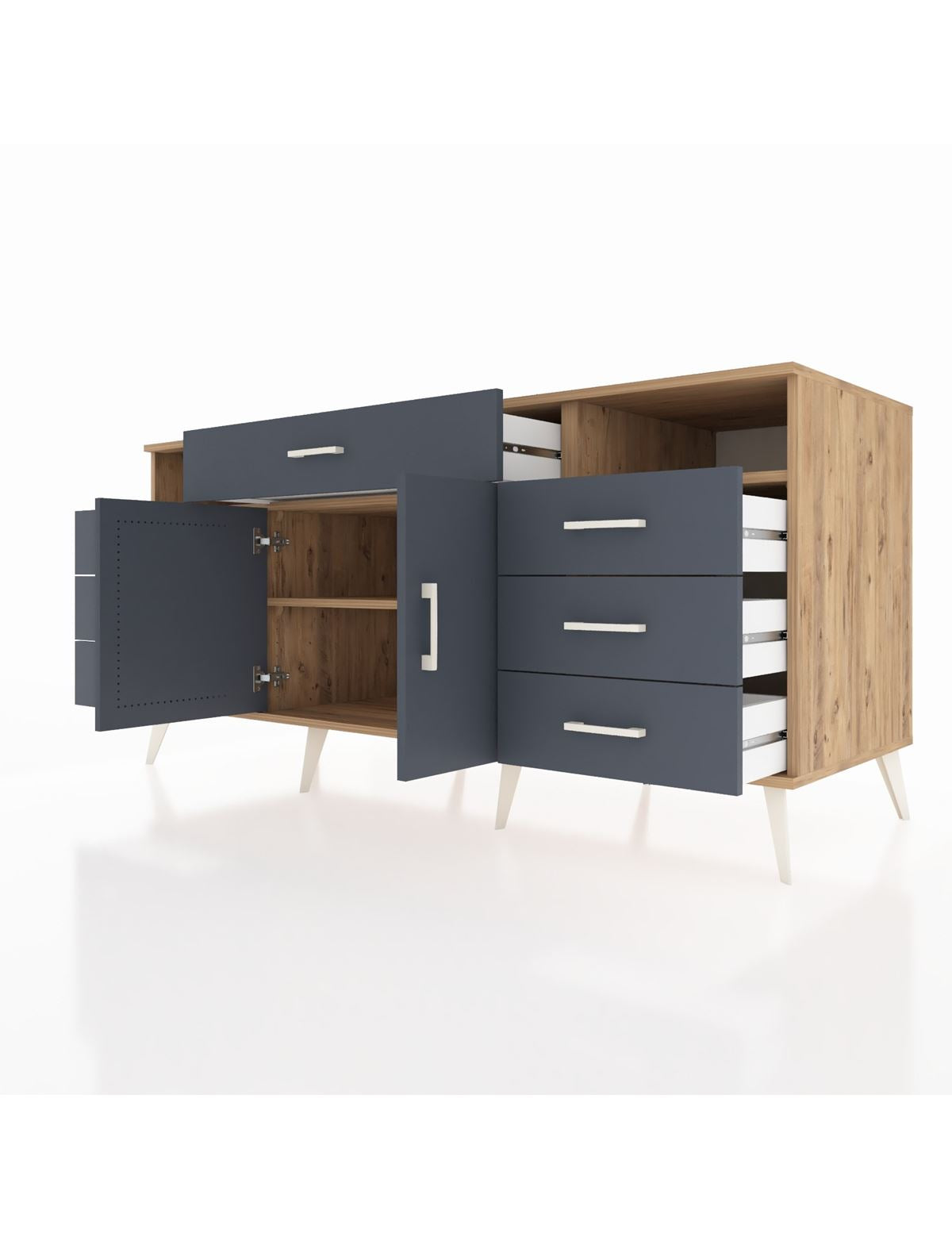 Kronos Konsol 4 Raflı 7 Çekmeceli 2 Kapaklı 176x59x83 - S610M036V26C