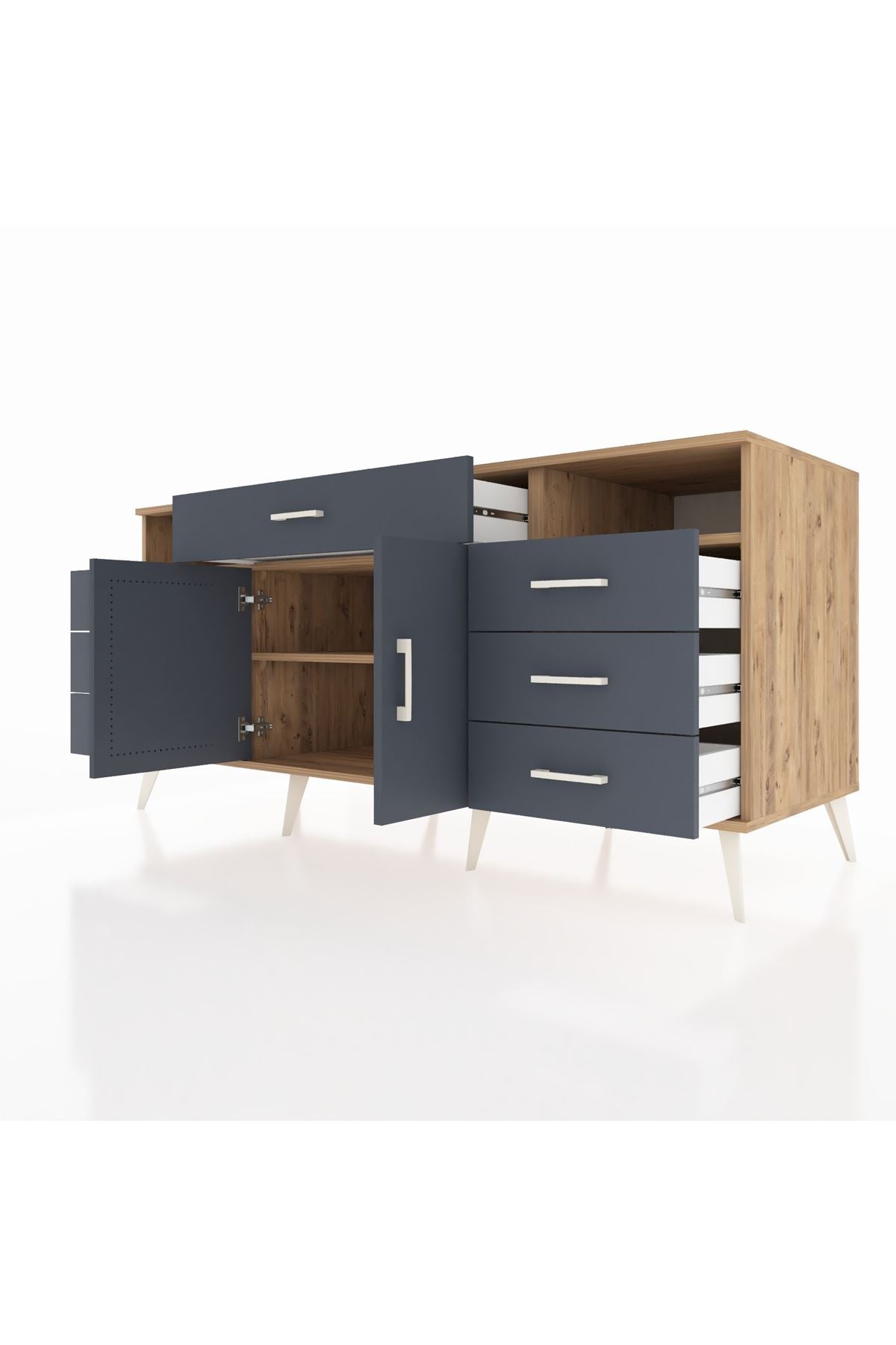 Kronos Konsol 4 Raflı 7 Çekmeceli 2 Kapaklı 176x59x83 - S610M036V26C