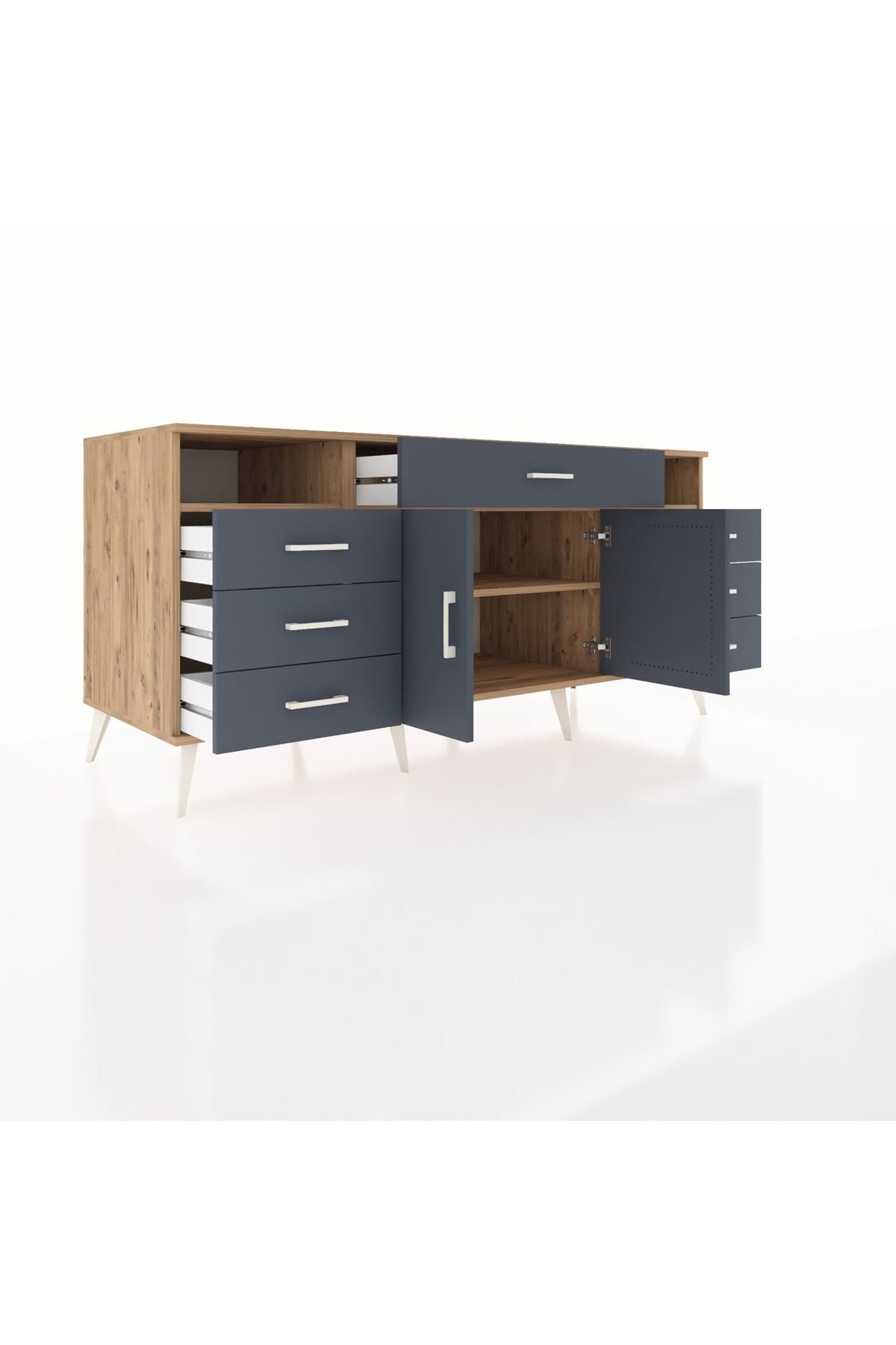 Kronos Konsol 4 Raflı 7 Çekmeceli 2 Kapaklı 176x59x83 - S610M036V26C