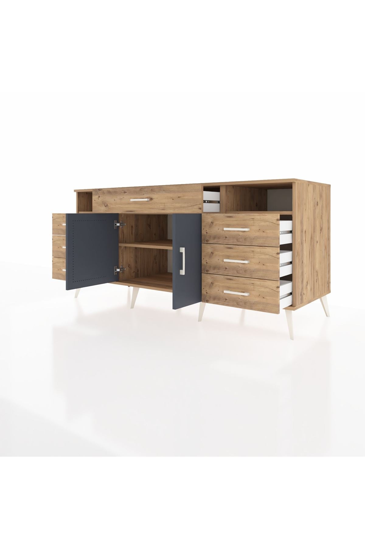 Kronos Konsol 4 Raflı 7 Çekmeceli 2 Kapaklı 176x59x83 - S610M036V27C