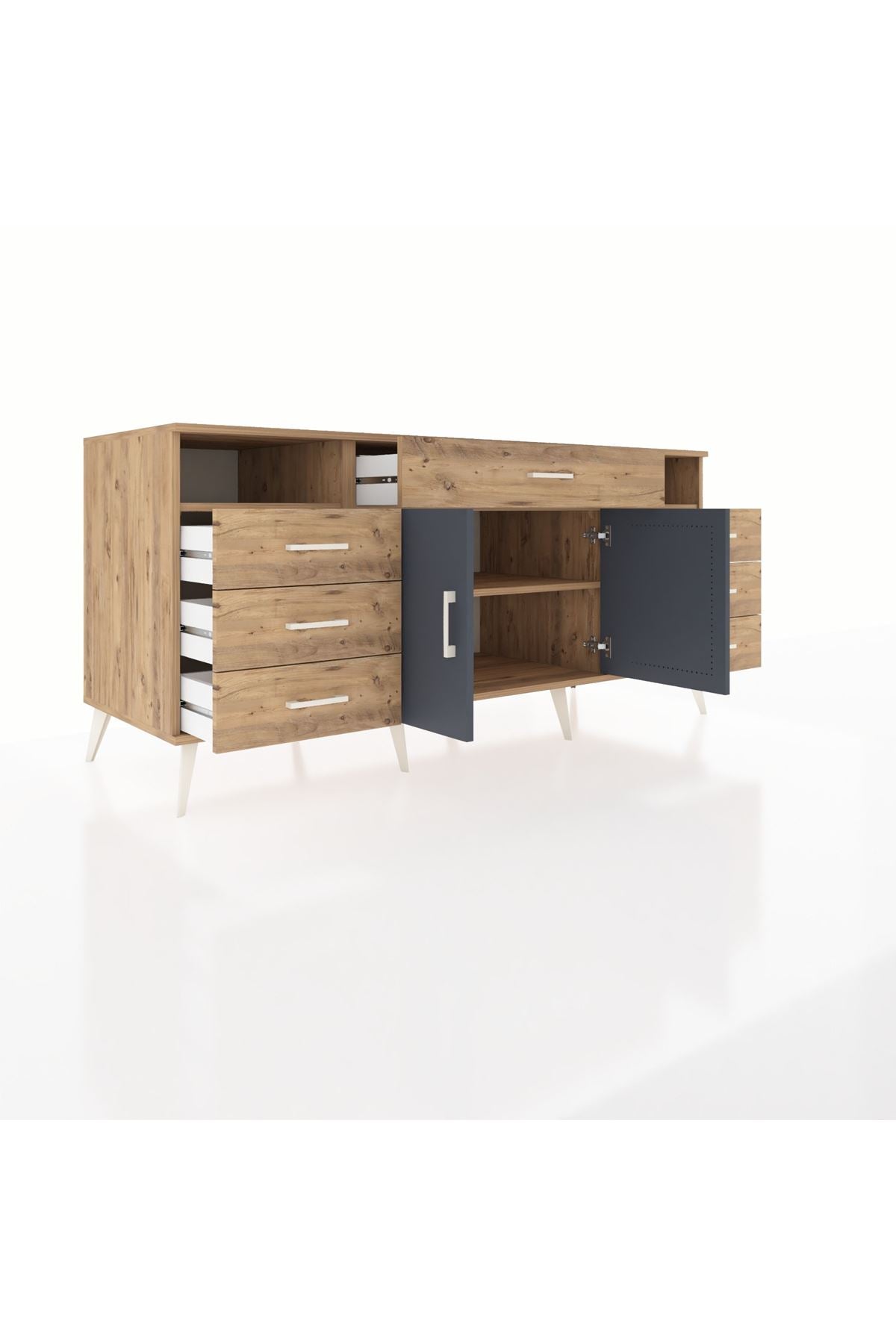 Kronos Konsol 4 Raflı 7 Çekmeceli 2 Kapaklı 176x59x83 - S610M036V27C