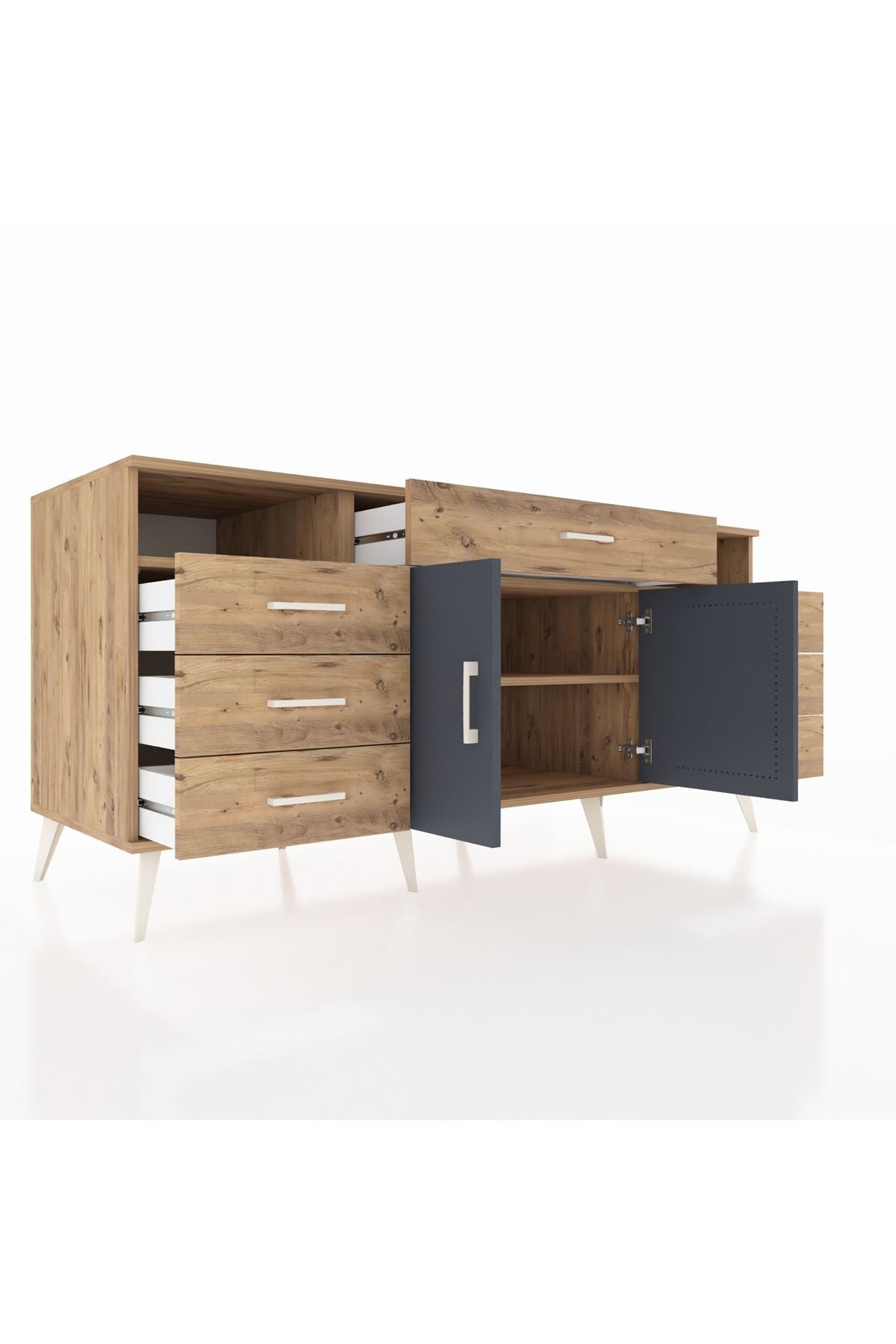 Kronos Konsol 4 Raflı 7 Çekmeceli 2 Kapaklı 176x59x83 - S610M036V27C