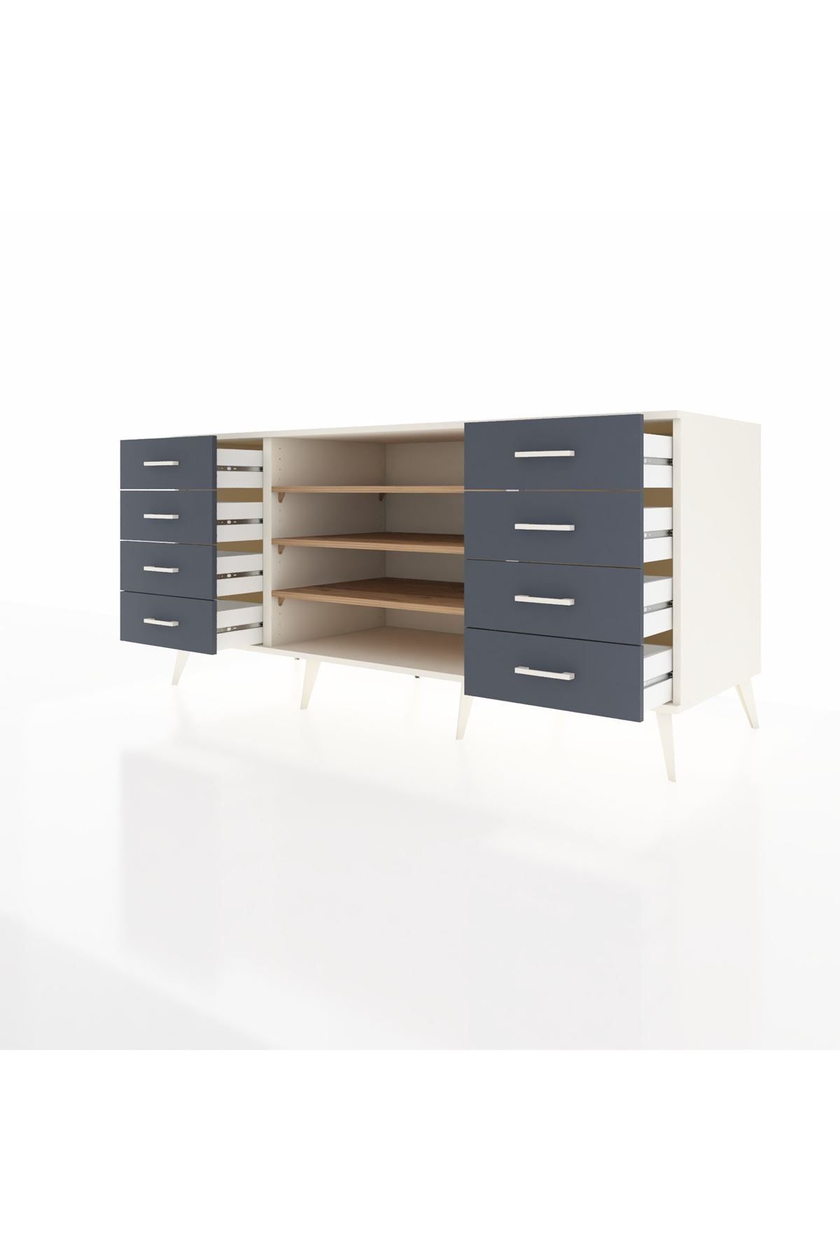 Kronos Konsol 3 Raflı 8 Çekmeceli 176x59x83 - S610M038V02C