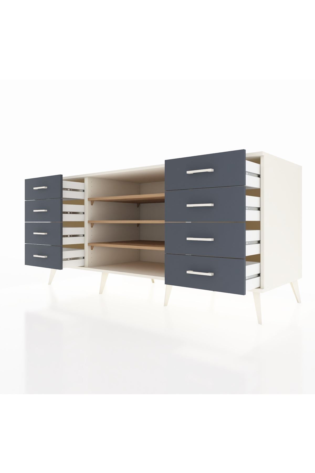 Kronos Konsol 3 Raflı 8 Çekmeceli 176x59x83 - S610M038V02C
