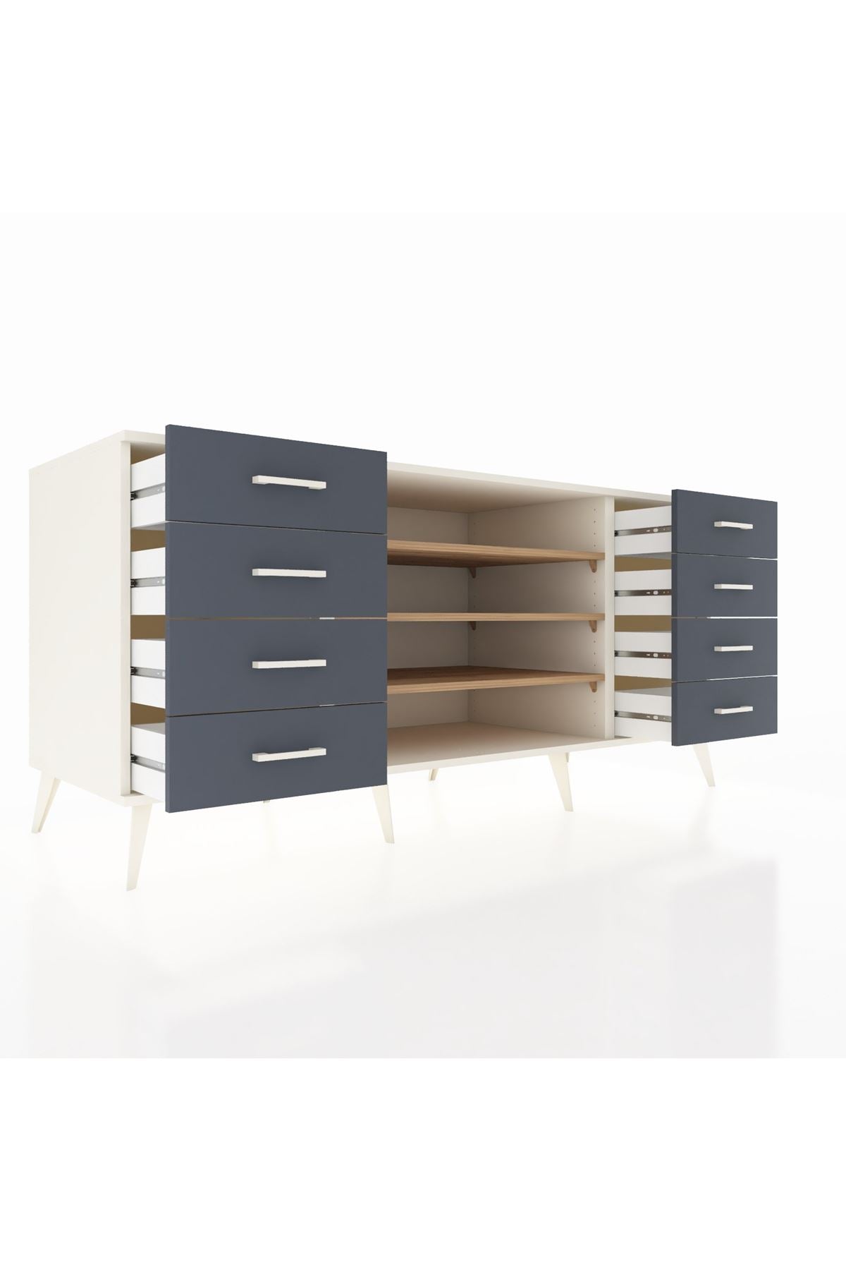 Kronos Konsol 3 Raflı 8 Çekmeceli 176x59x83 - S610M038V02C