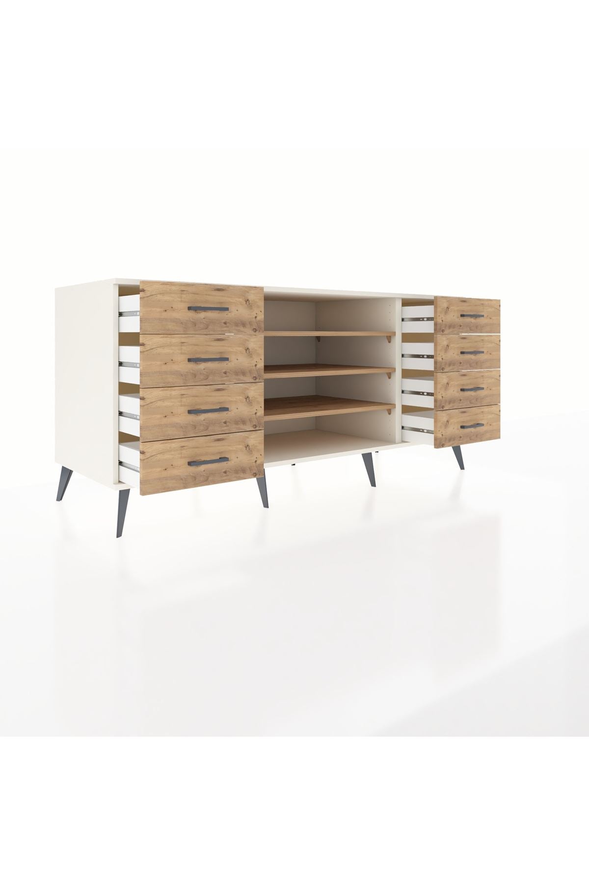 Kronos Konsol 3 Raflı 8 Çekmeceli 176x59x83 - S610M038V03C