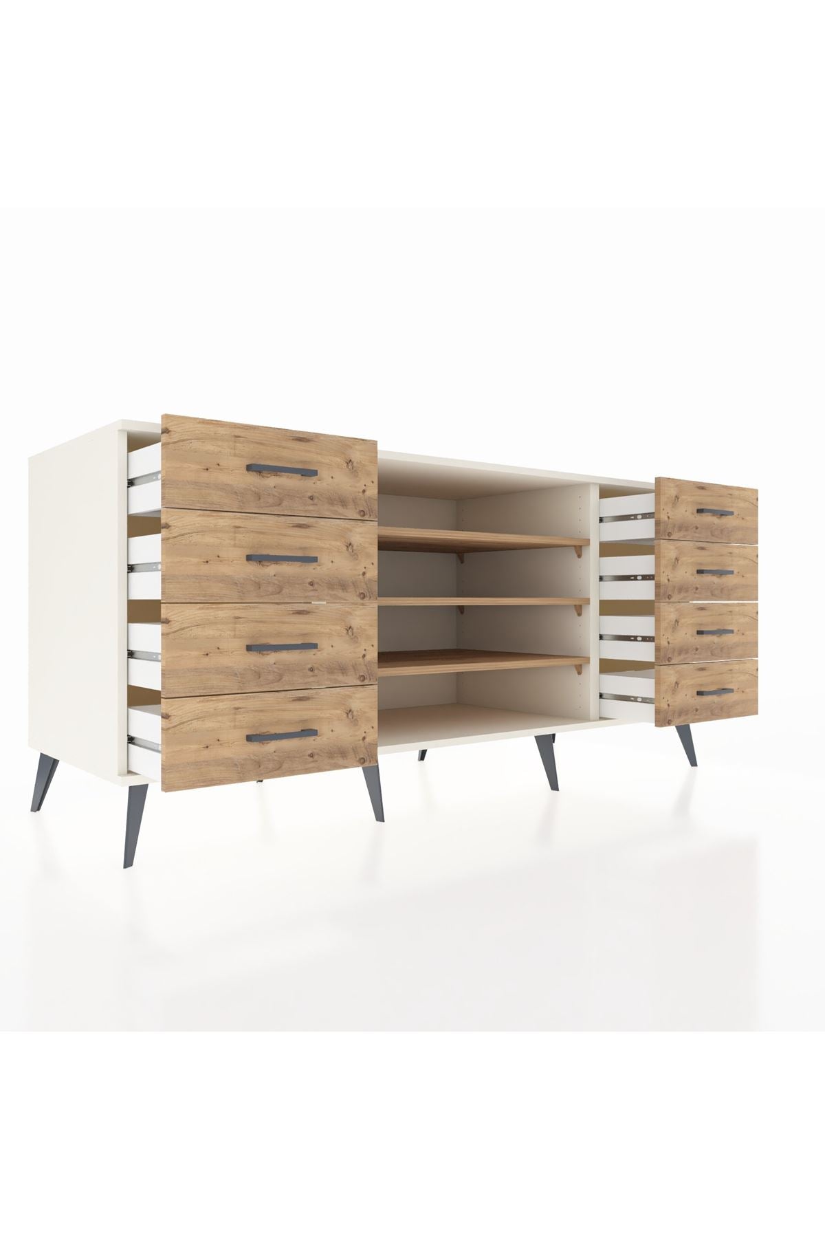 Kronos Konsol 3 Raflı 8 Çekmeceli 176x59x83 - S610M038V03C
