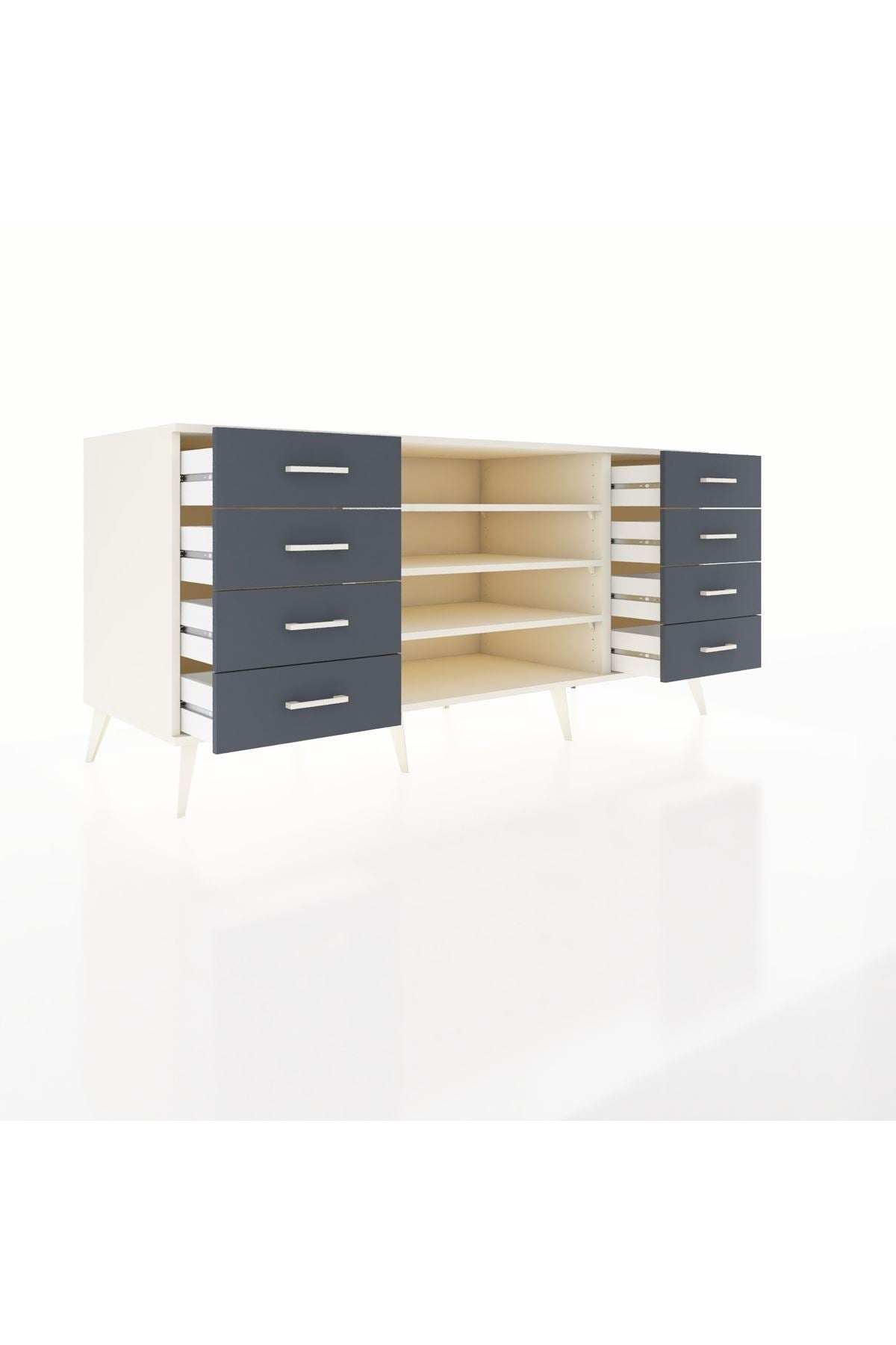 Kronos Konsol 3 Raflı 8 Çekmeceli 176x59x83 - S610M038V05C