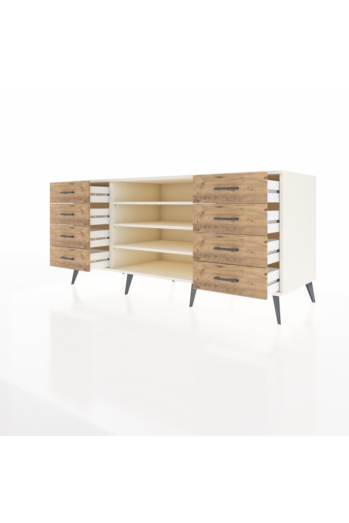 Kronos Konsol 3 Raflı 8 Çekmeceli 176x59x83 - S610M038V06C