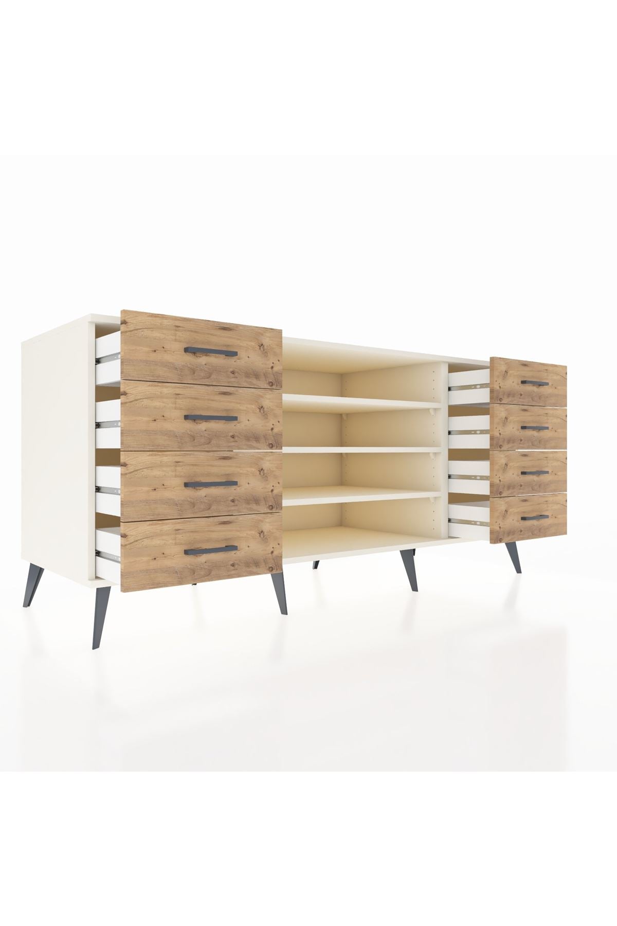 Kronos Konsol 3 Raflı 8 Çekmeceli 176x59x83 - S610M038V06C