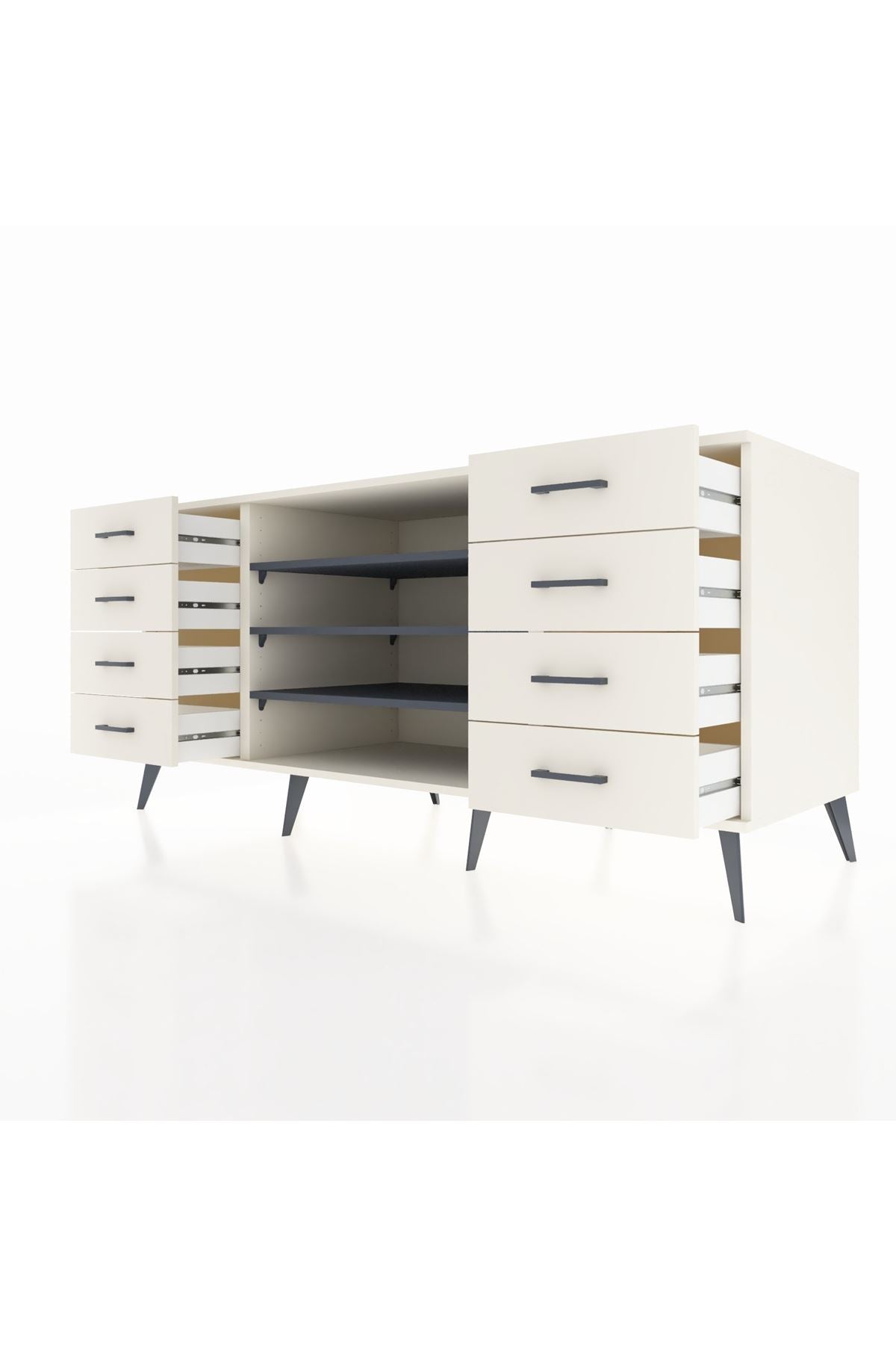 Kronos Konsol 3 Raflı 8 Çekmeceli 176x59x83 - S610M038V07C