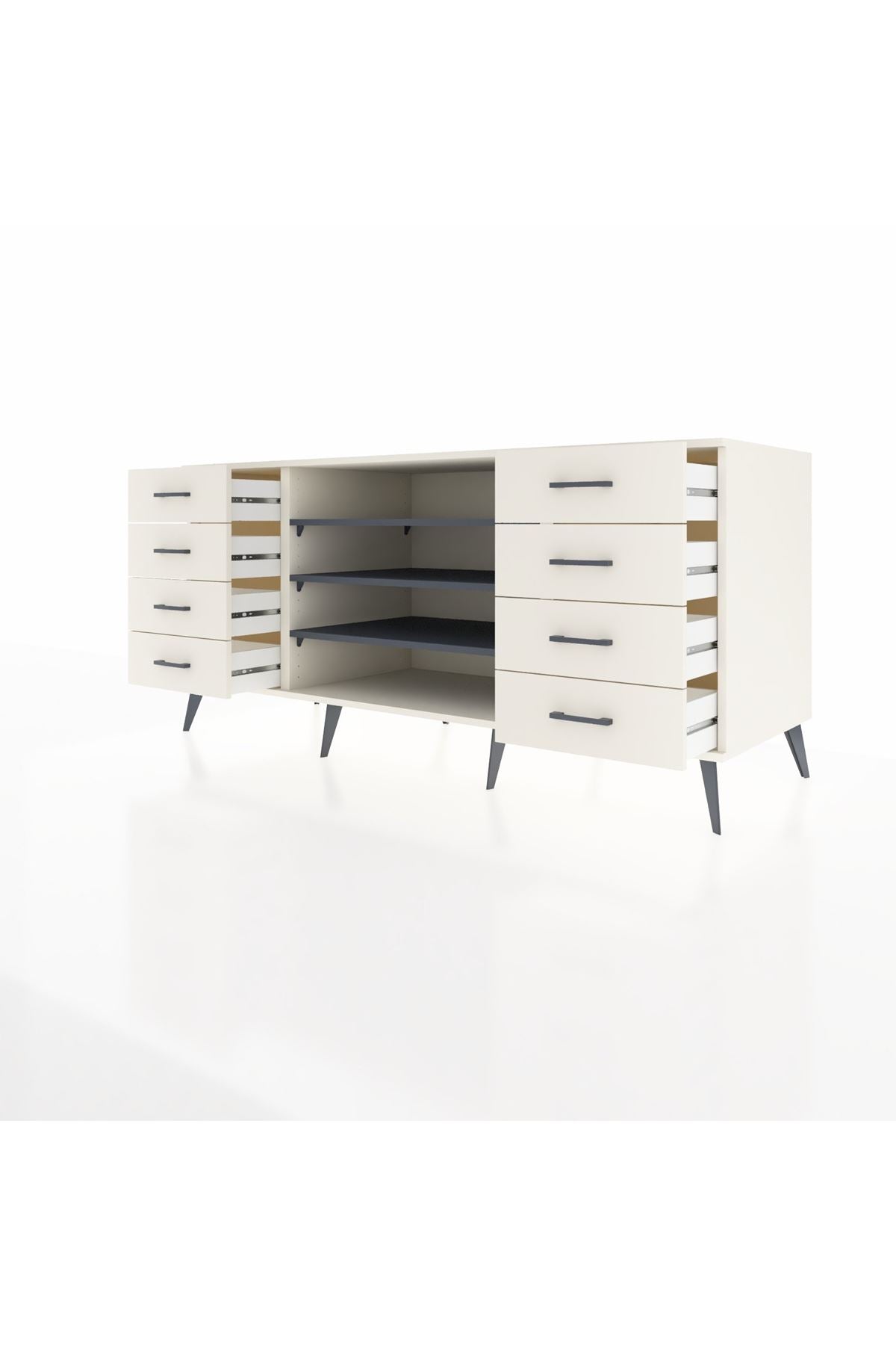 Kronos Konsol 3 Raflı 8 Çekmeceli 176x59x83 - S610M038V07C