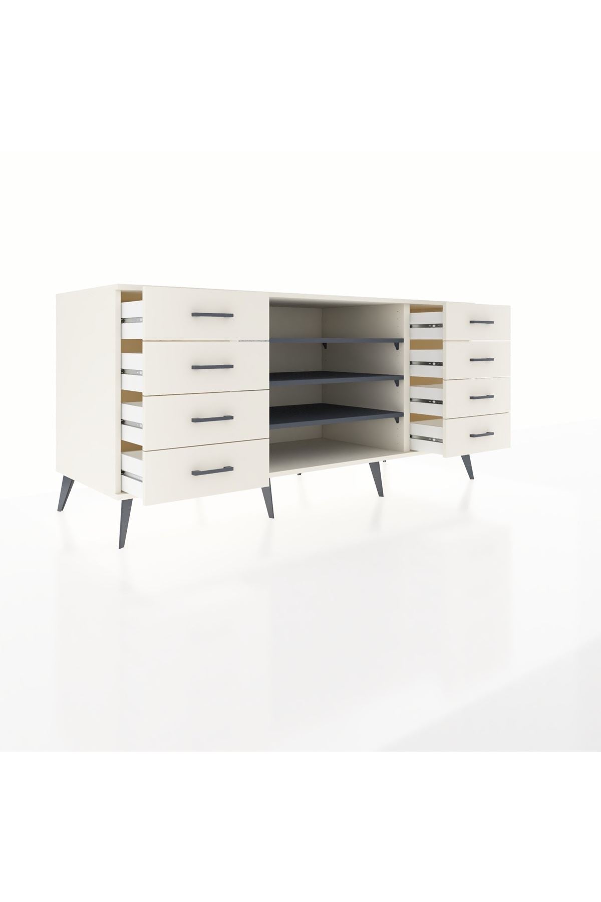 Kronos Konsol 3 Raflı 8 Çekmeceli 176x59x83 - S610M038V07C