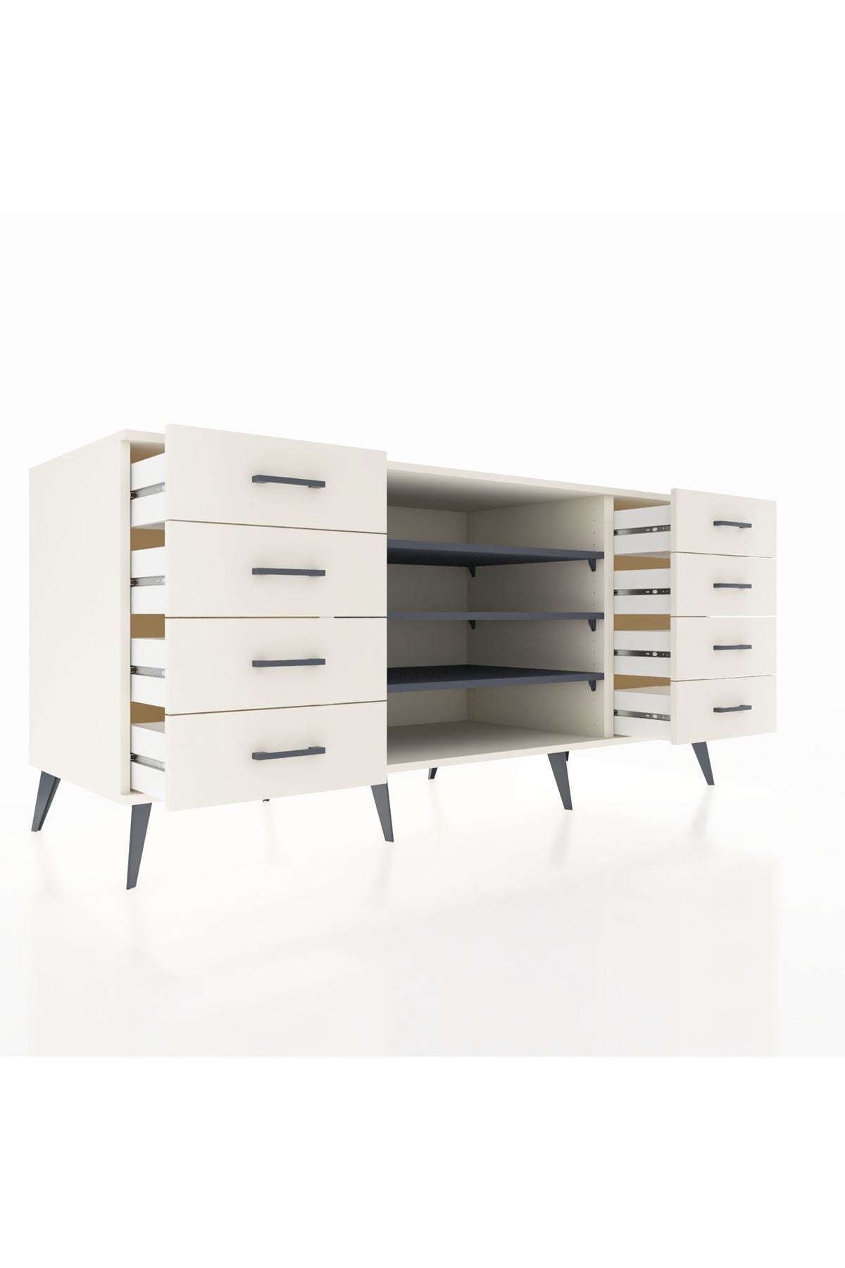 Kronos Konsol 3 Raflı 8 Çekmeceli 176x59x83 - S610M038V07C