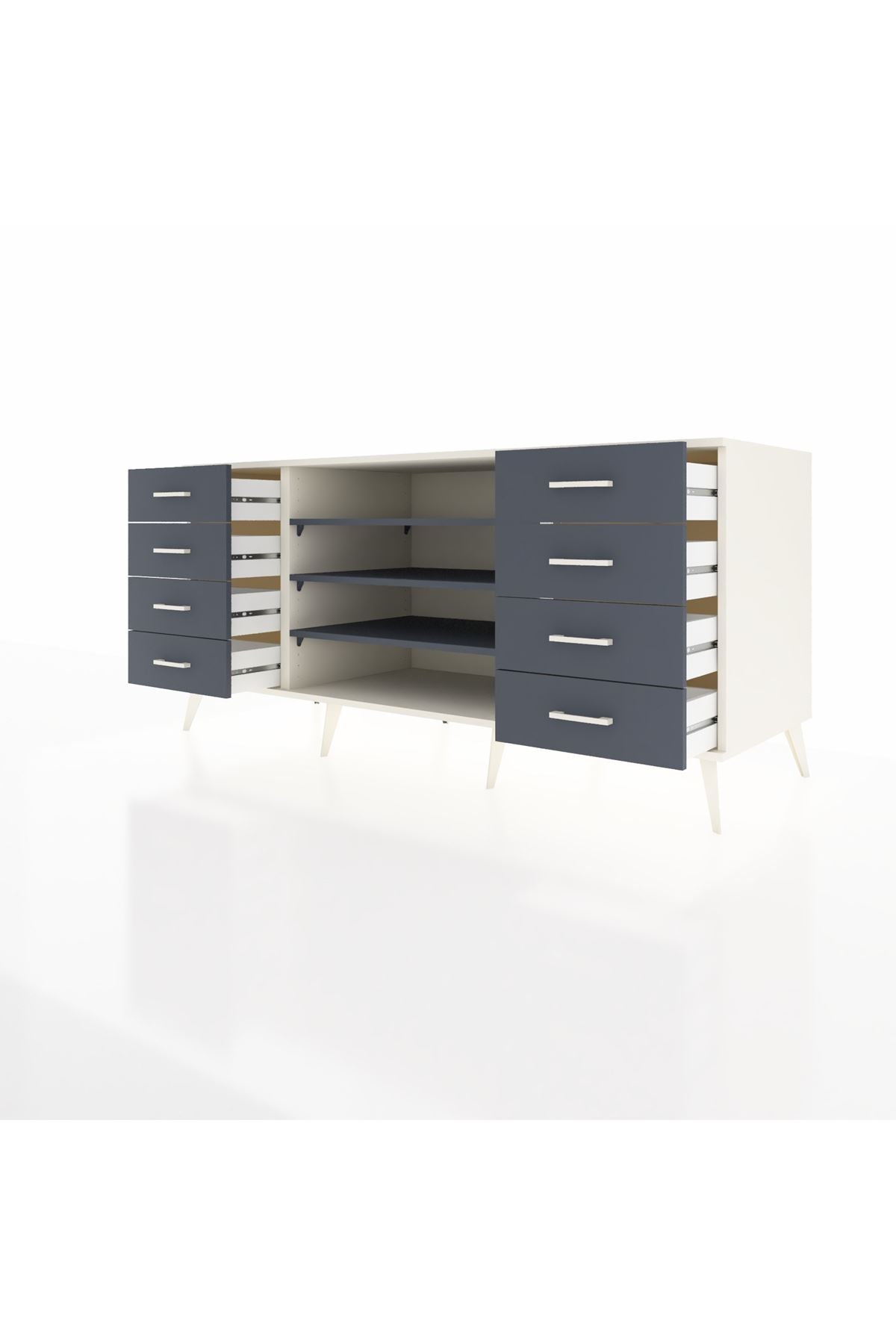 Kronos Konsol 3 Raflı 8 Çekmeceli 176x59x83 - S610M038V08C