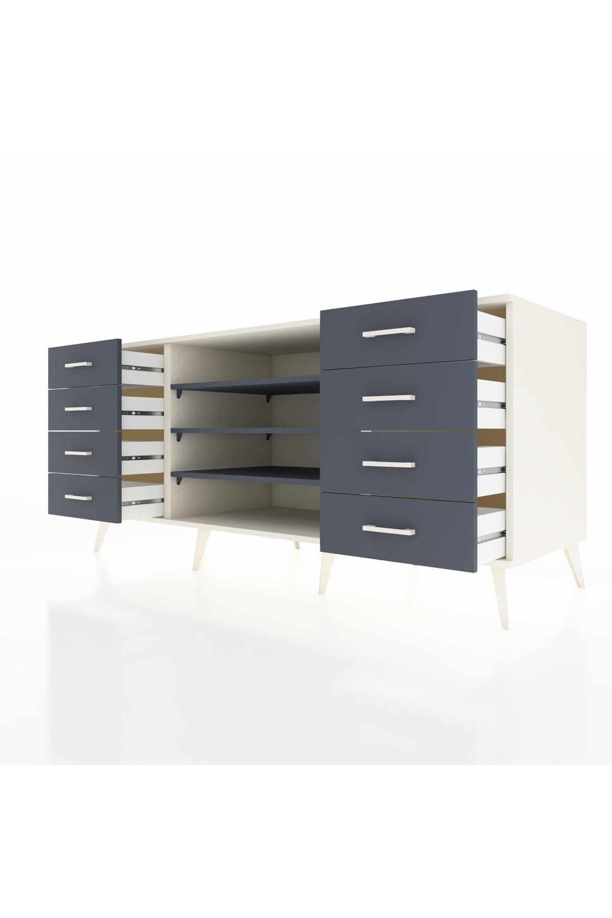 Kronos Konsol 3 Raflı 8 Çekmeceli 176x59x83 - S610M038V08C