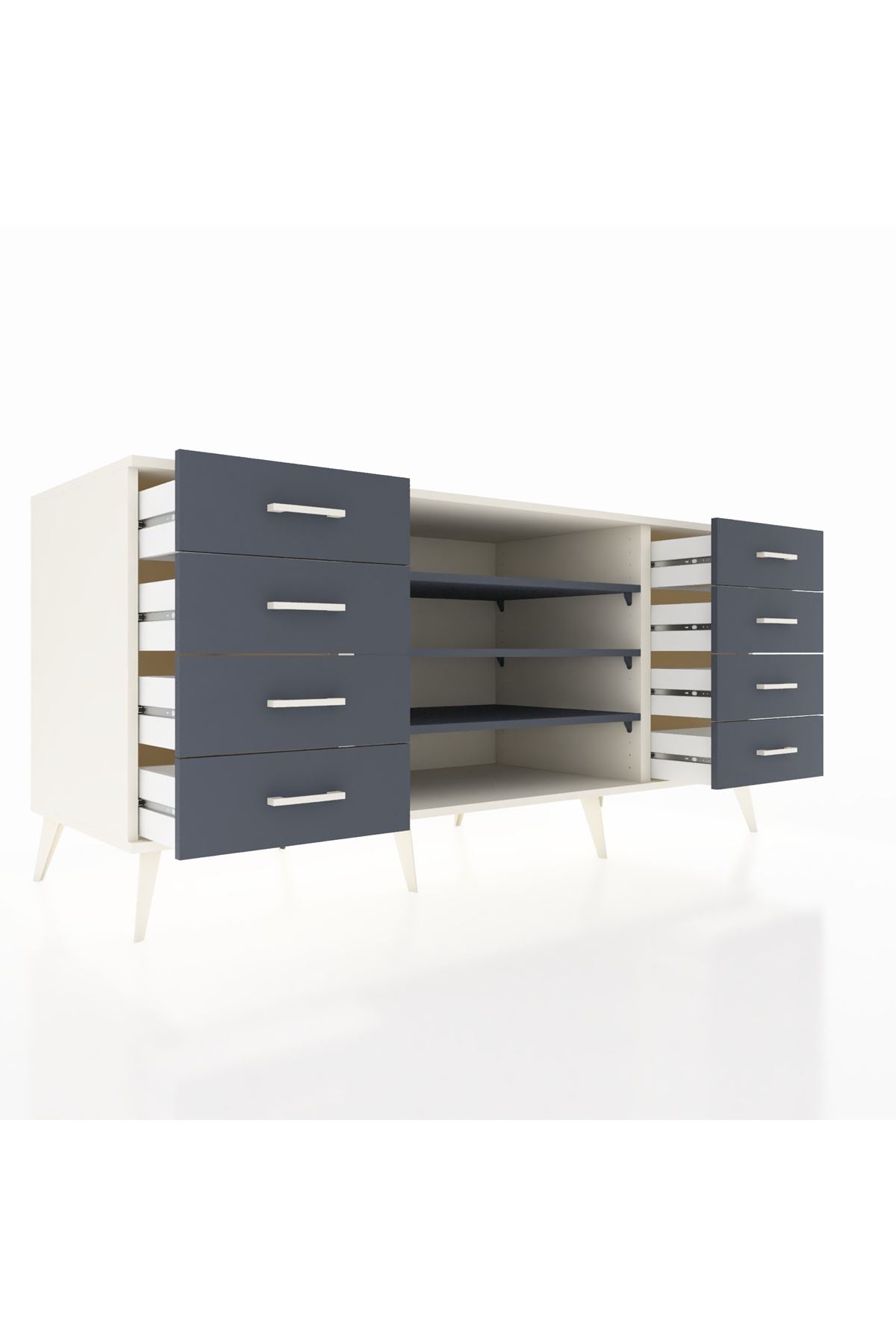 Kronos Konsol 3 Raflı 8 Çekmeceli 176x59x83 - S610M038V08C