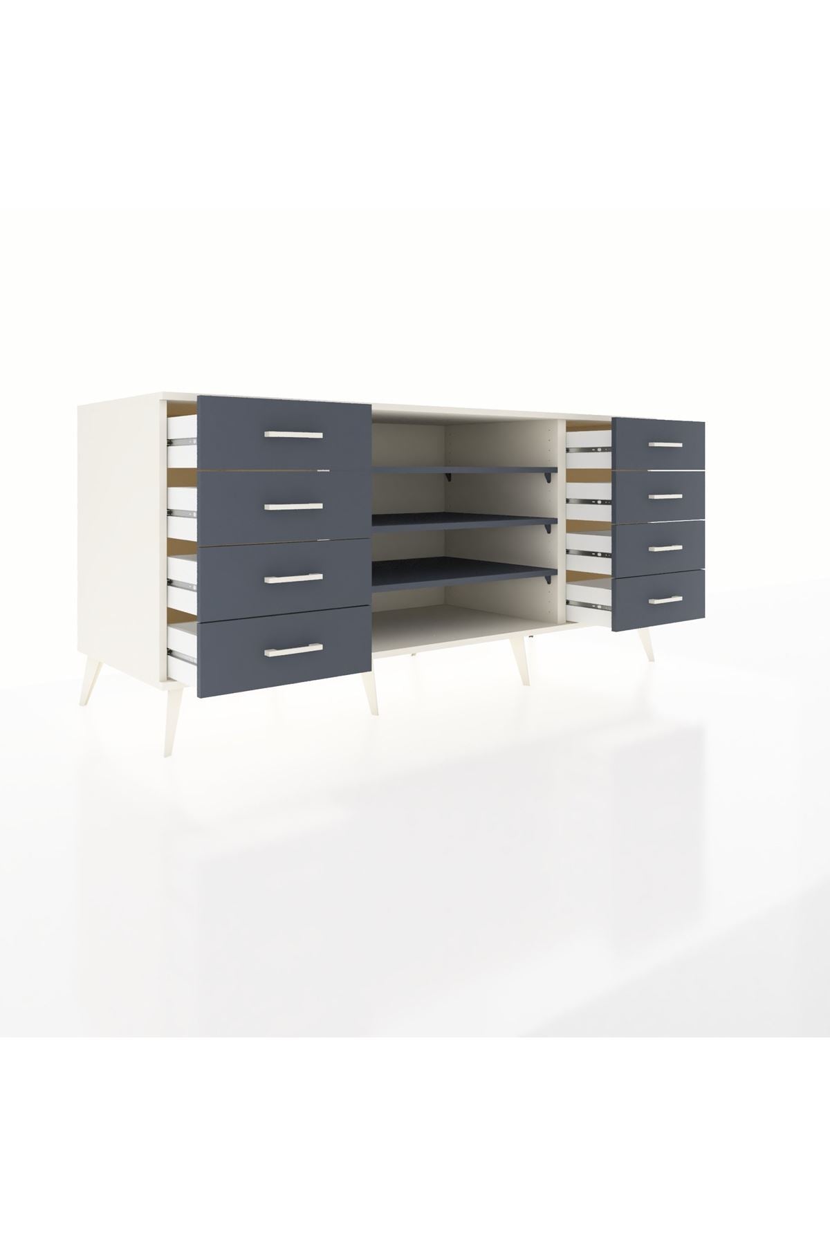 Kronos Konsol 3 Raflı 8 Çekmeceli 176x59x83 - S610M038V08C