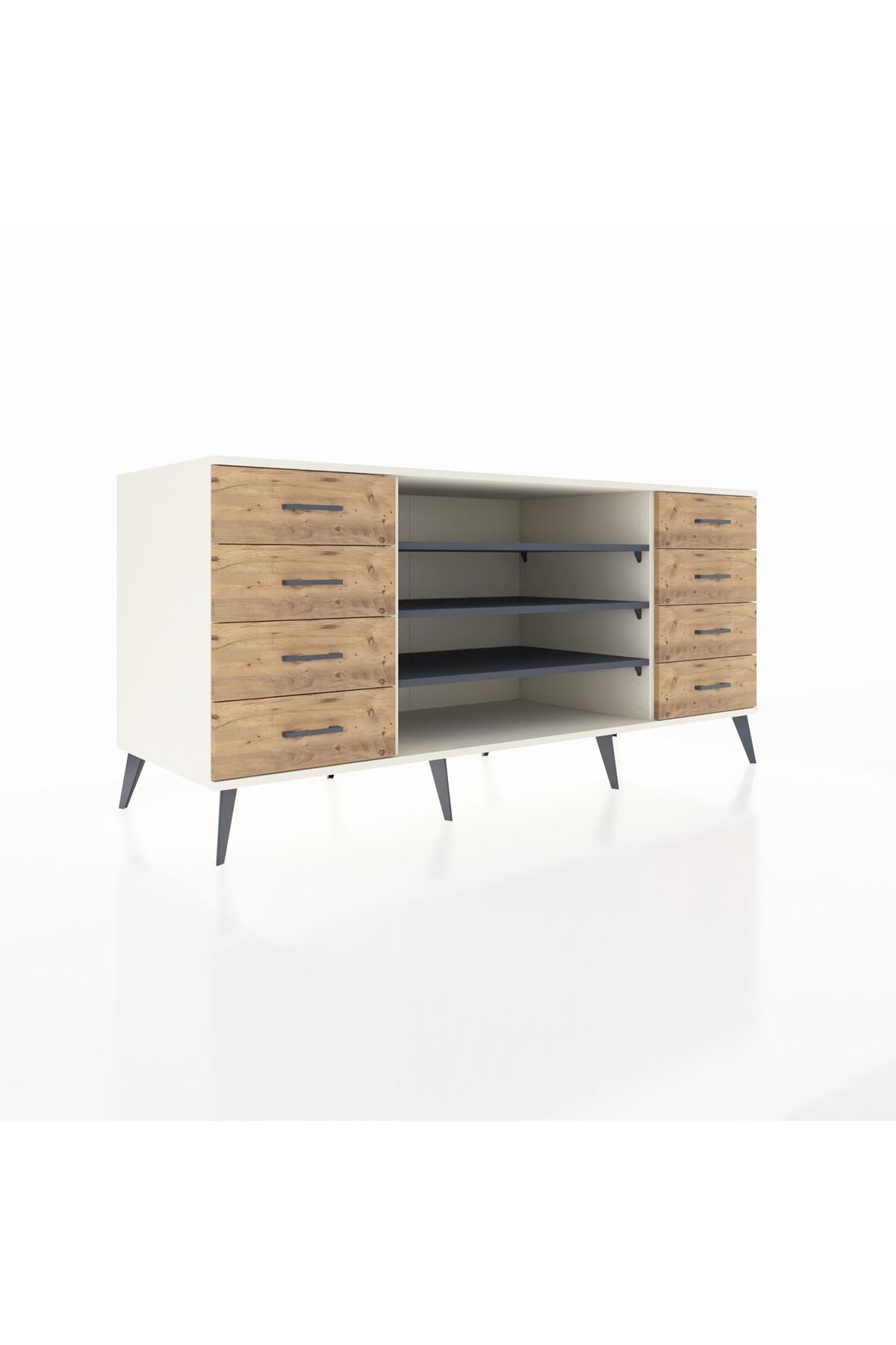 Kronos Konsol 3 Raflı 8 Çekmeceli 176x59x83 - S610M038V09C