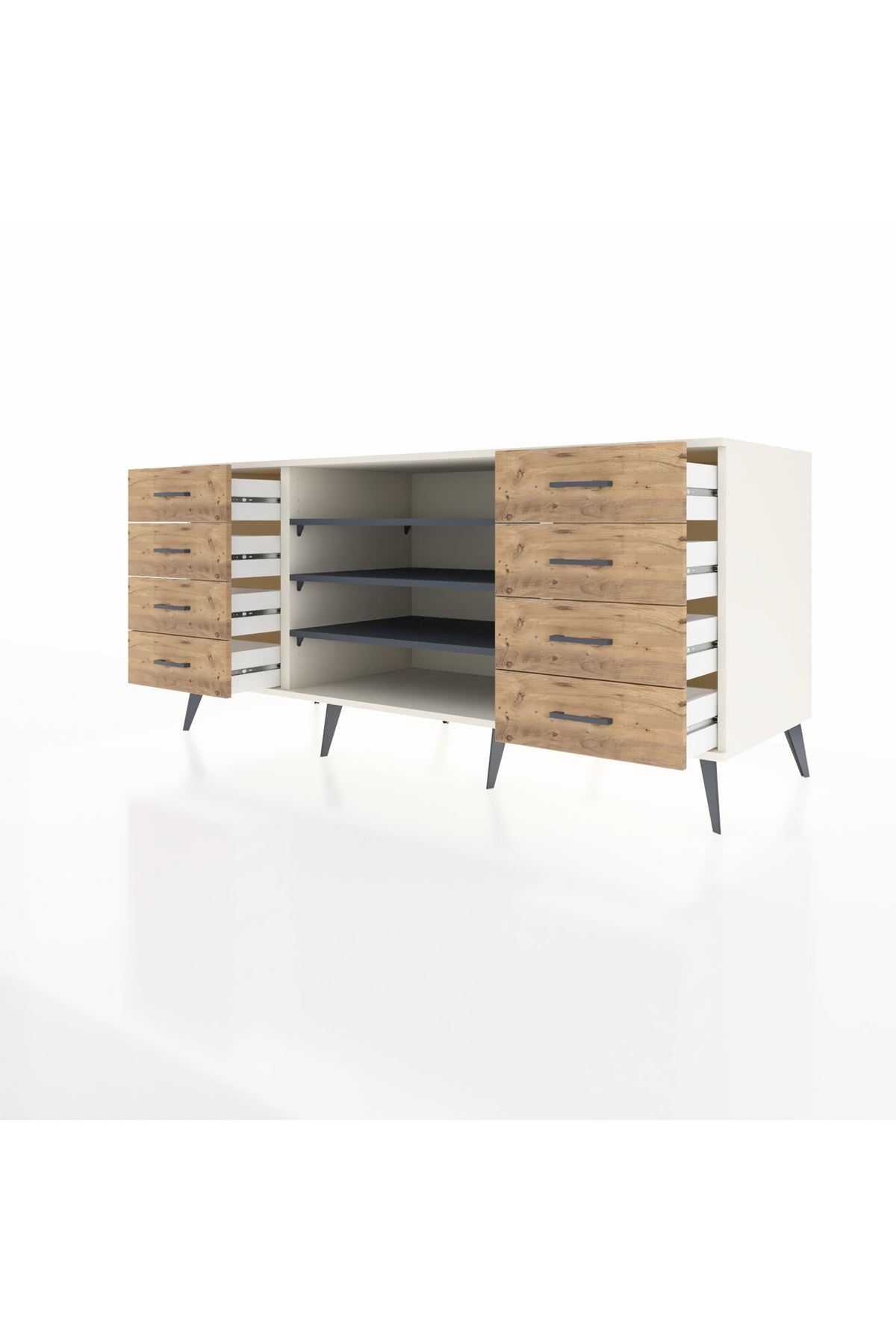 Kronos Konsol 3 Raflı 8 Çekmeceli 176x59x83 - S610M038V09C