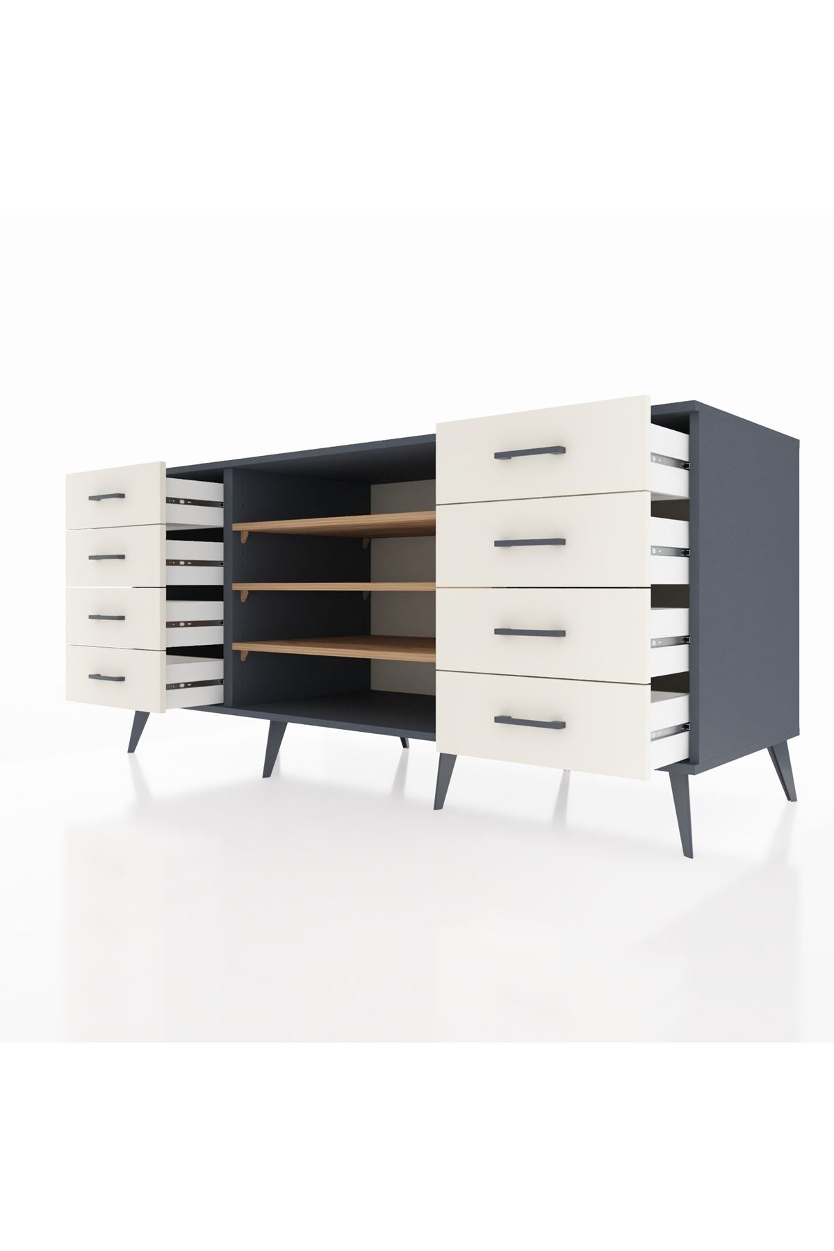 Kronos Konsol 3 Raflı 8 Çekmeceli 176x59x83 - S610M038V10C