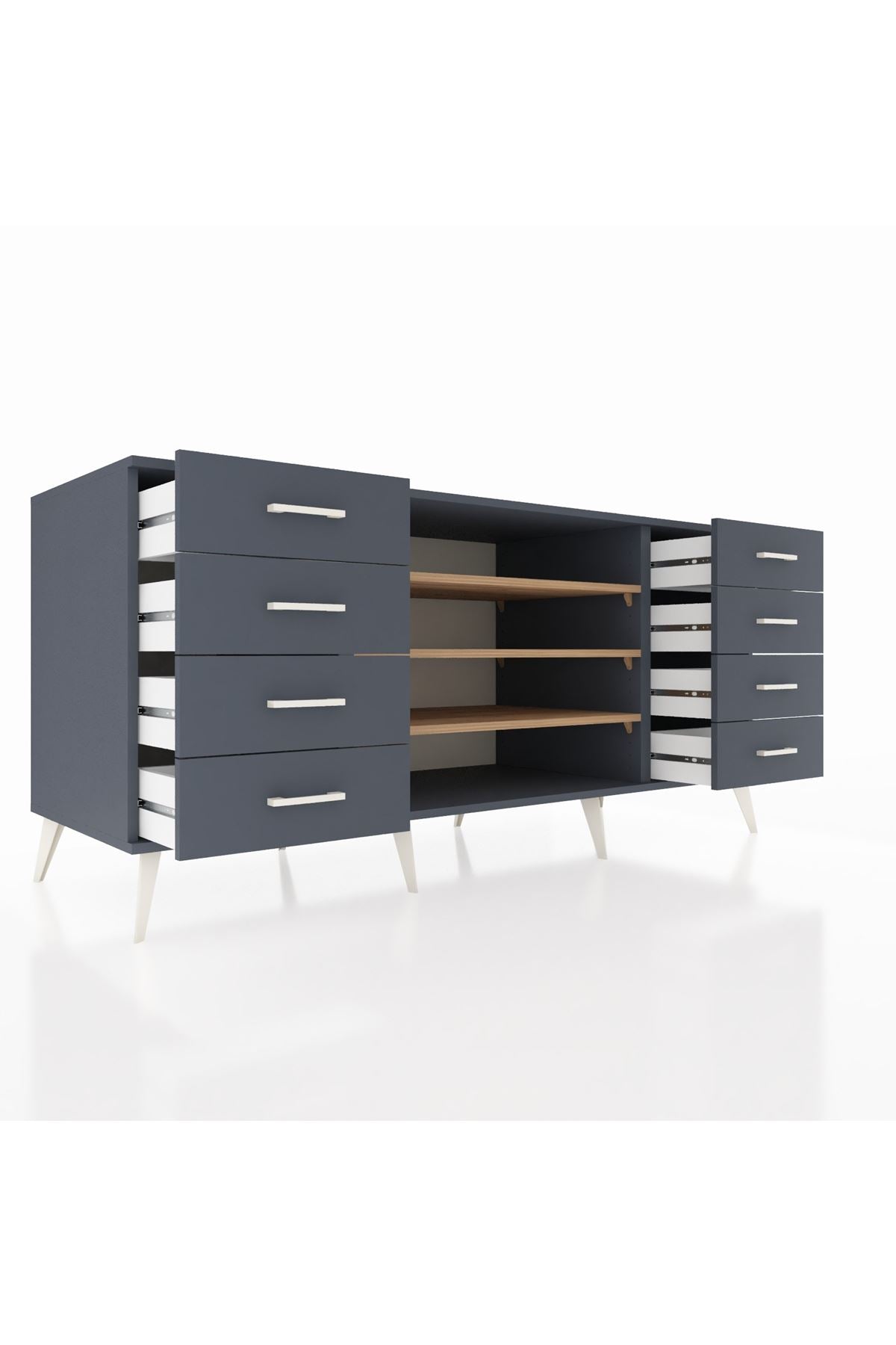 Kronos Konsol 3 Raflı 8 Çekmeceli 176x59x83 - S610M038V11C