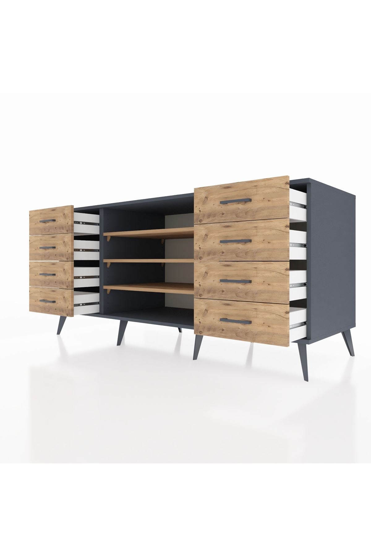 Kronos Konsol 3 Raflı 8 Çekmeceli 176x59x83 - S610M038V12C