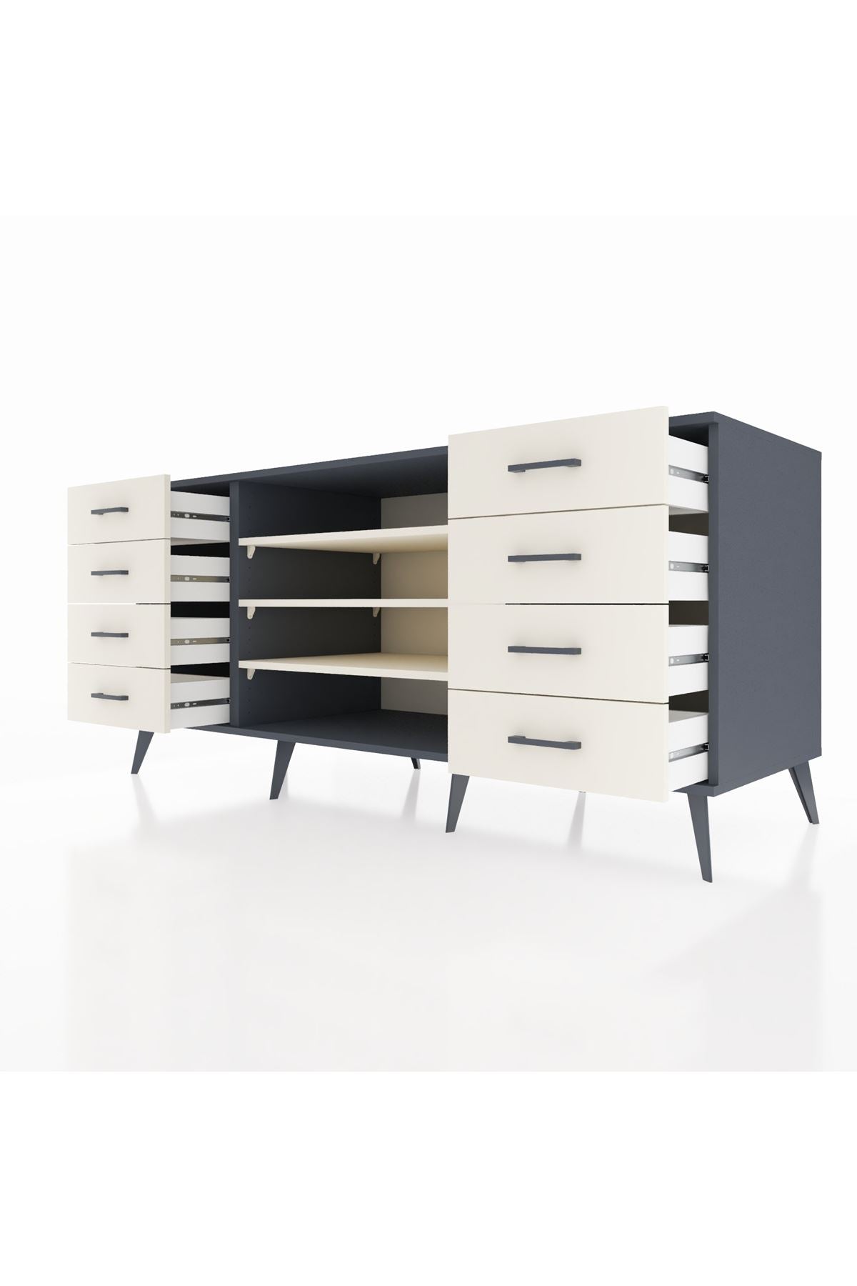 Kronos Konsol 3 Raflı 8 Çekmeceli 176x59x83 - S610M038V13C