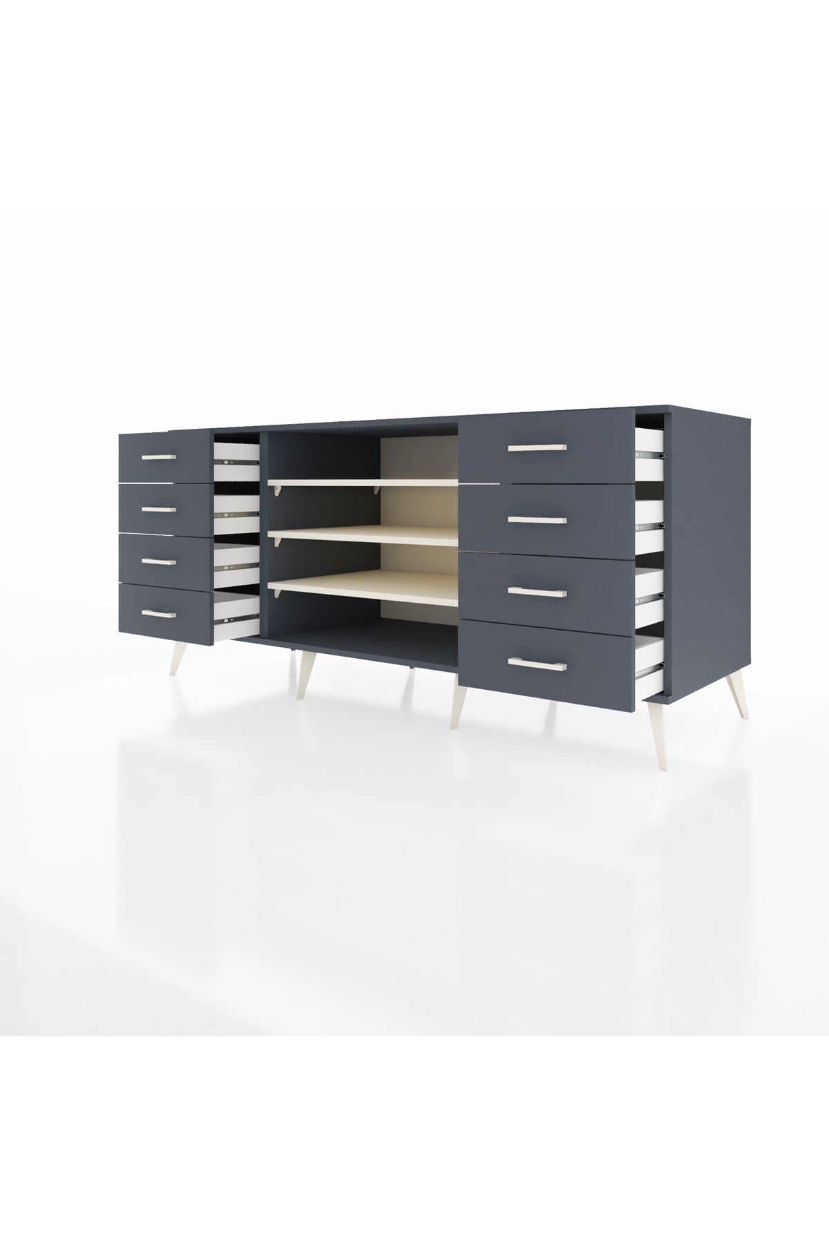 Kronos Konsol 3 Raflı 8 Çekmeceli 176x59x83 - S610M038V14C