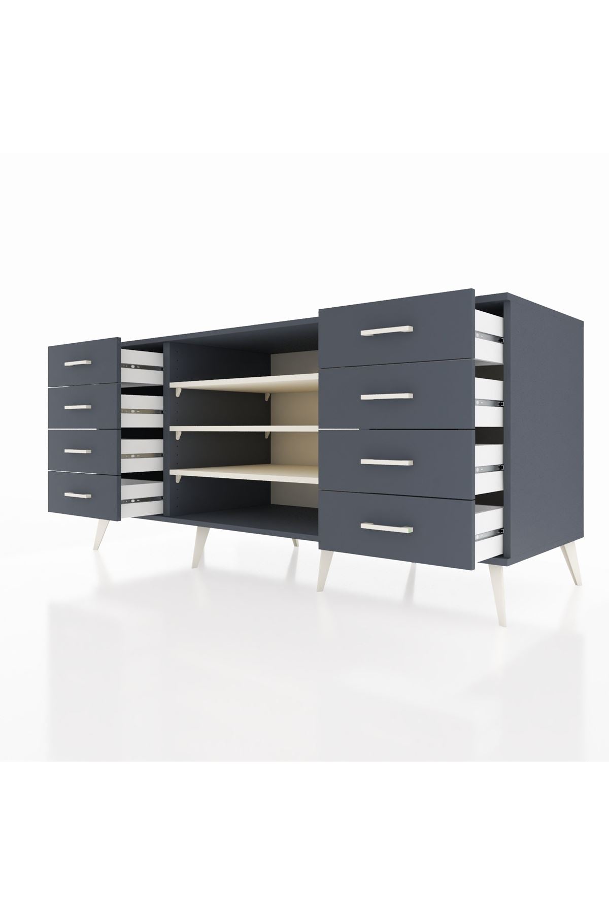 Kronos Konsol 3 Raflı 8 Çekmeceli 176x59x83 - S610M038V14C