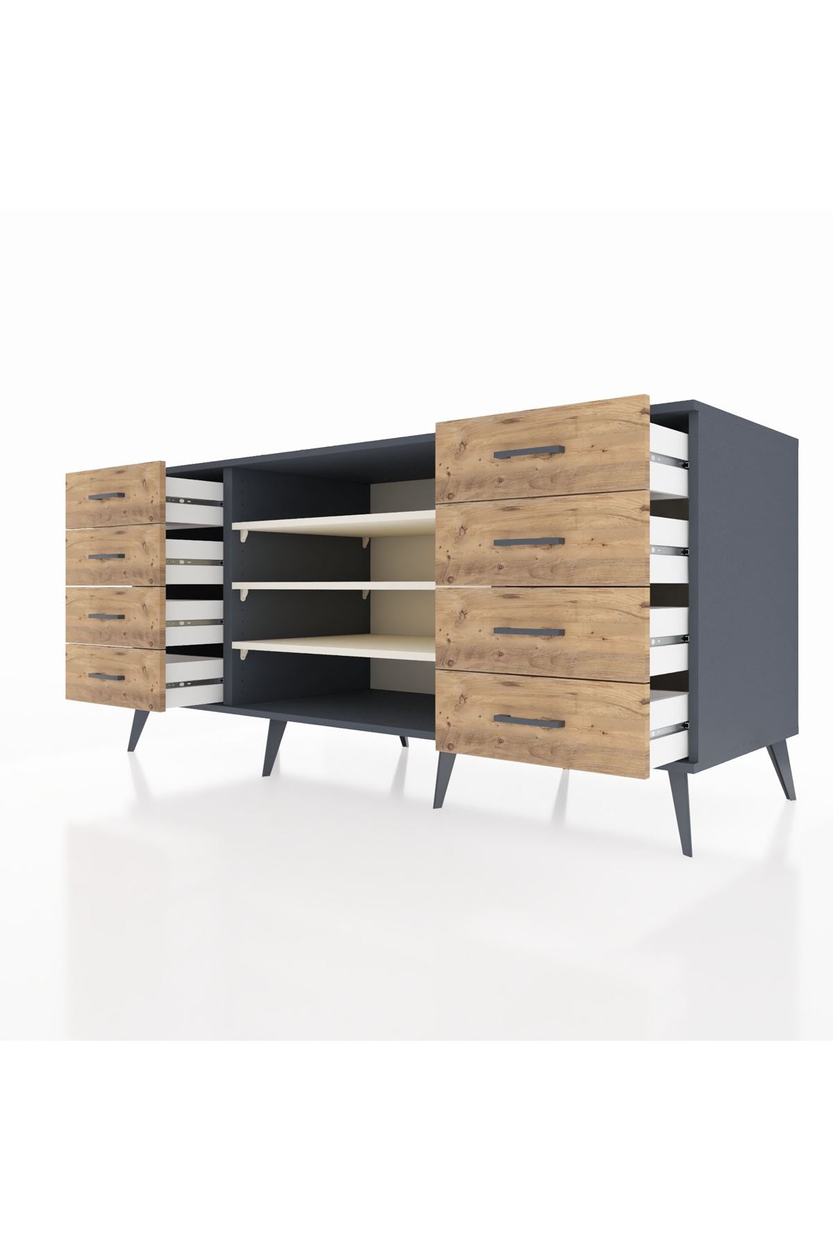Kronos Konsol 3 Raflı 8 Çekmeceli 176x59x83 - S610M038V15C