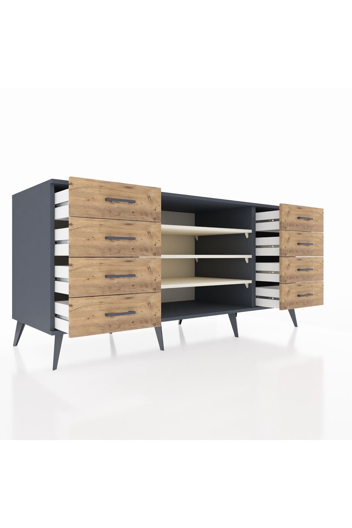Kronos Konsol 3 Raflı 8 Çekmeceli 176x59x83 - S610M038V15C
