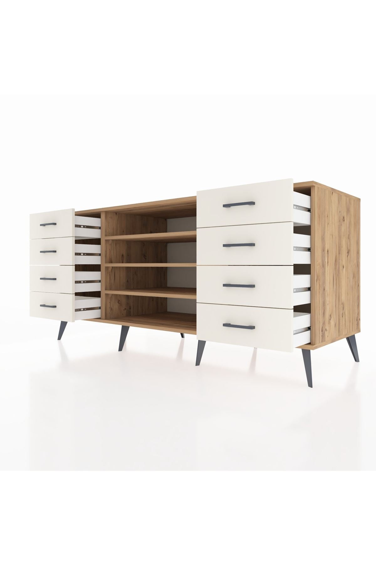 Kronos Konsol 3 Raflı 8 Çekmeceli 176x59x83 - S610M038V19C