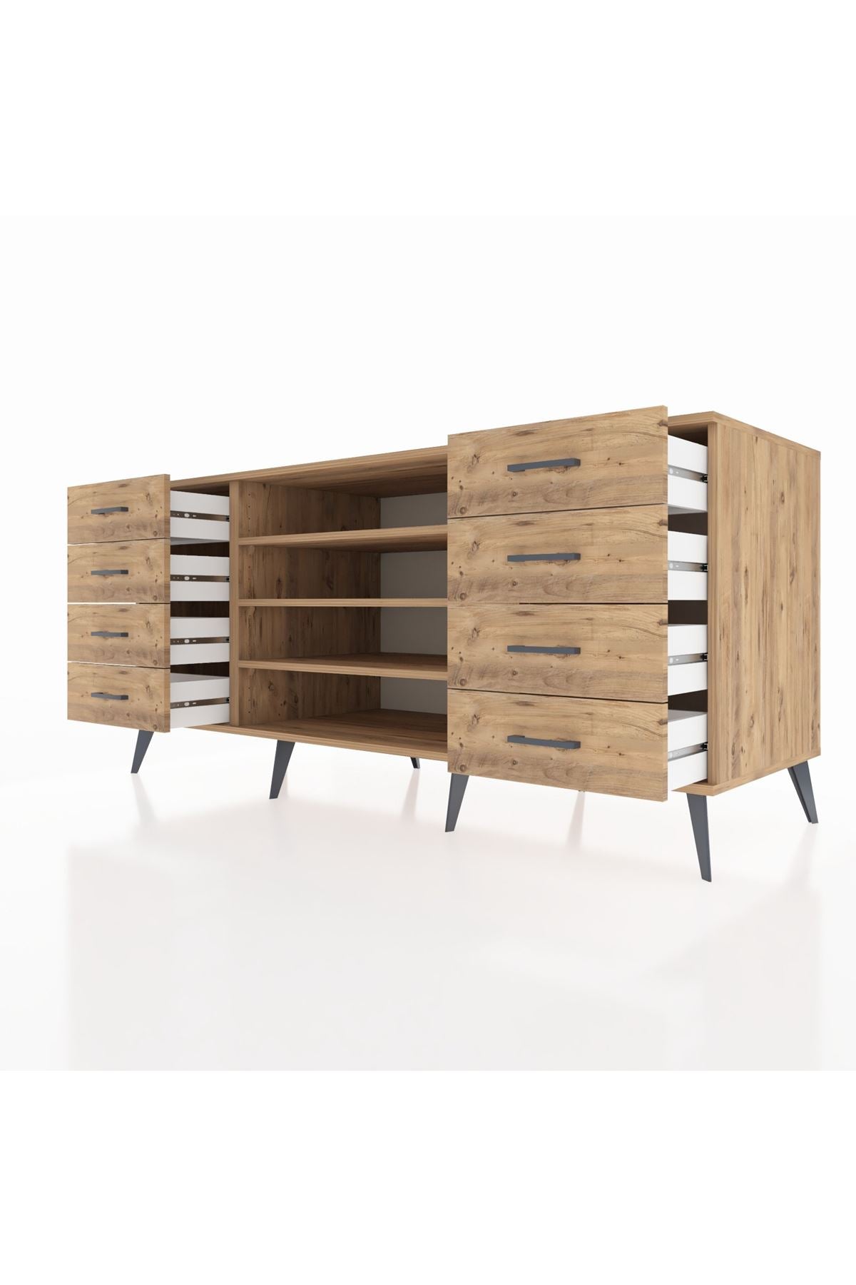 Kronos Konsol 3 Raflı 8 Çekmeceli 176x59x83 - S610M038V21C