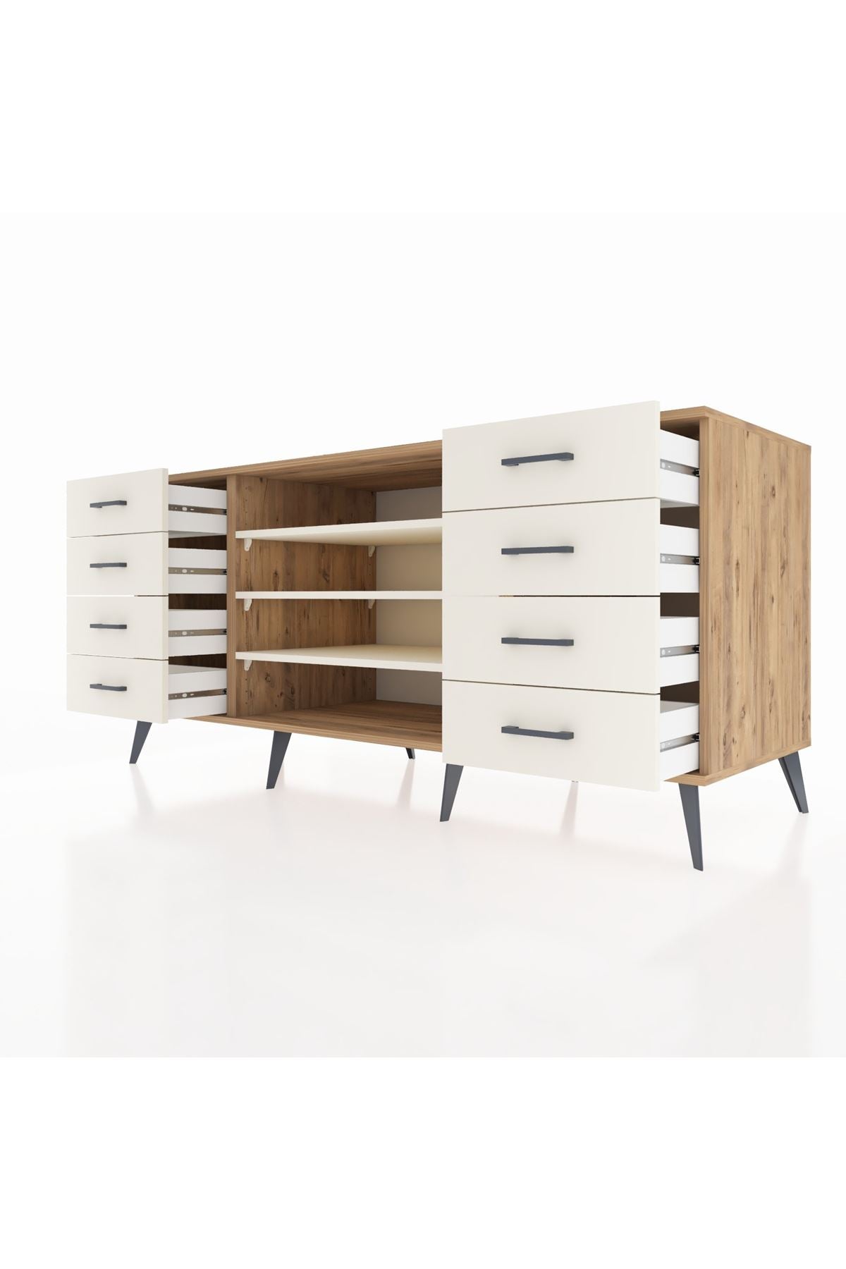 Kronos Konsol 3 Raflı 8 Çekmeceli 176x59x83 - S610M038V22C